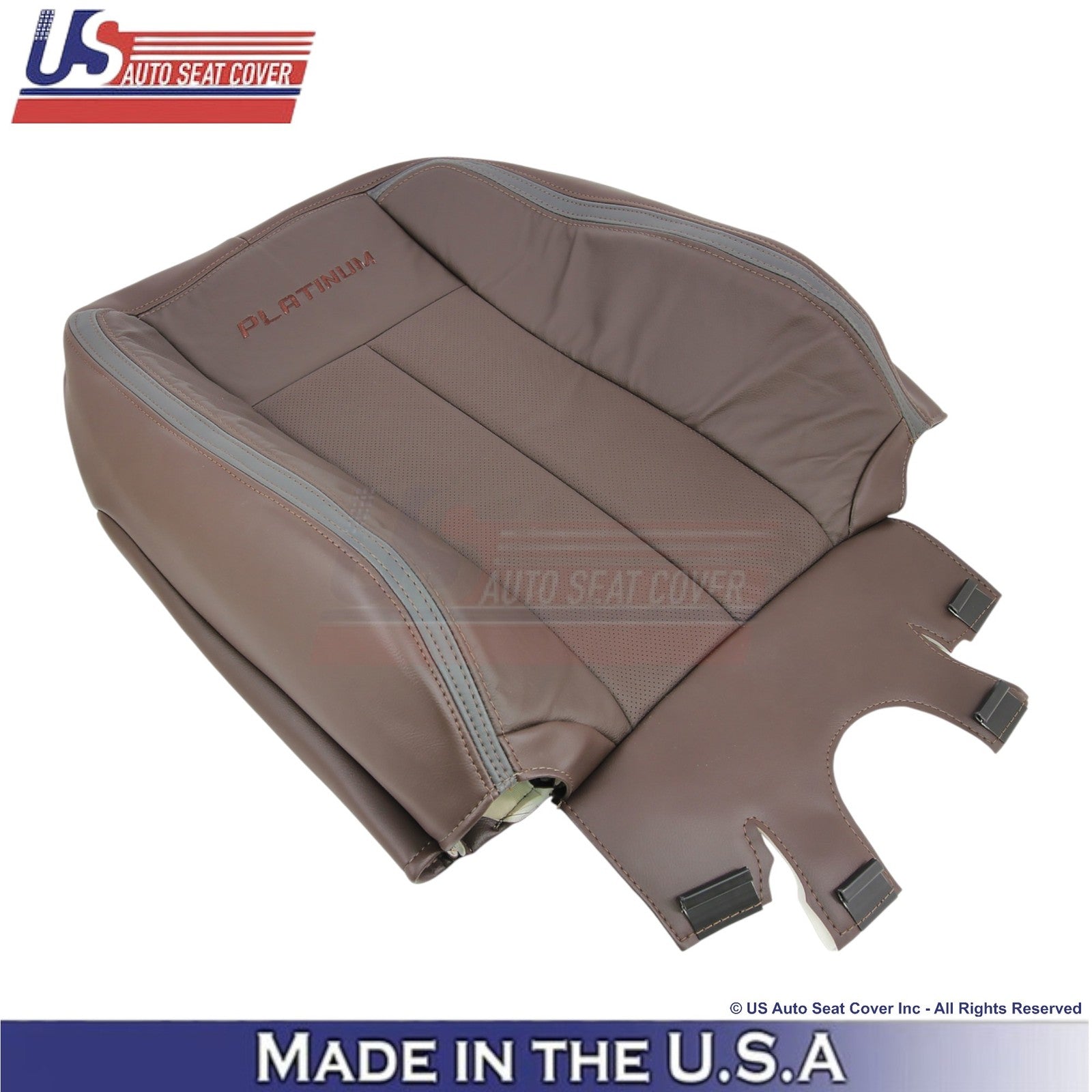 2015-2017 Fits Ford Expedition Platinum Leather Passenger Side Seat Covers Brown