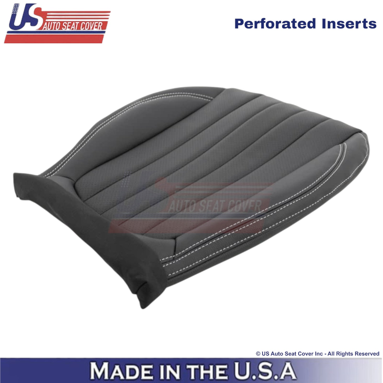 2017-2023 For Mercedes Benz E-Class Leather Driver Bottom Seat Cover Black