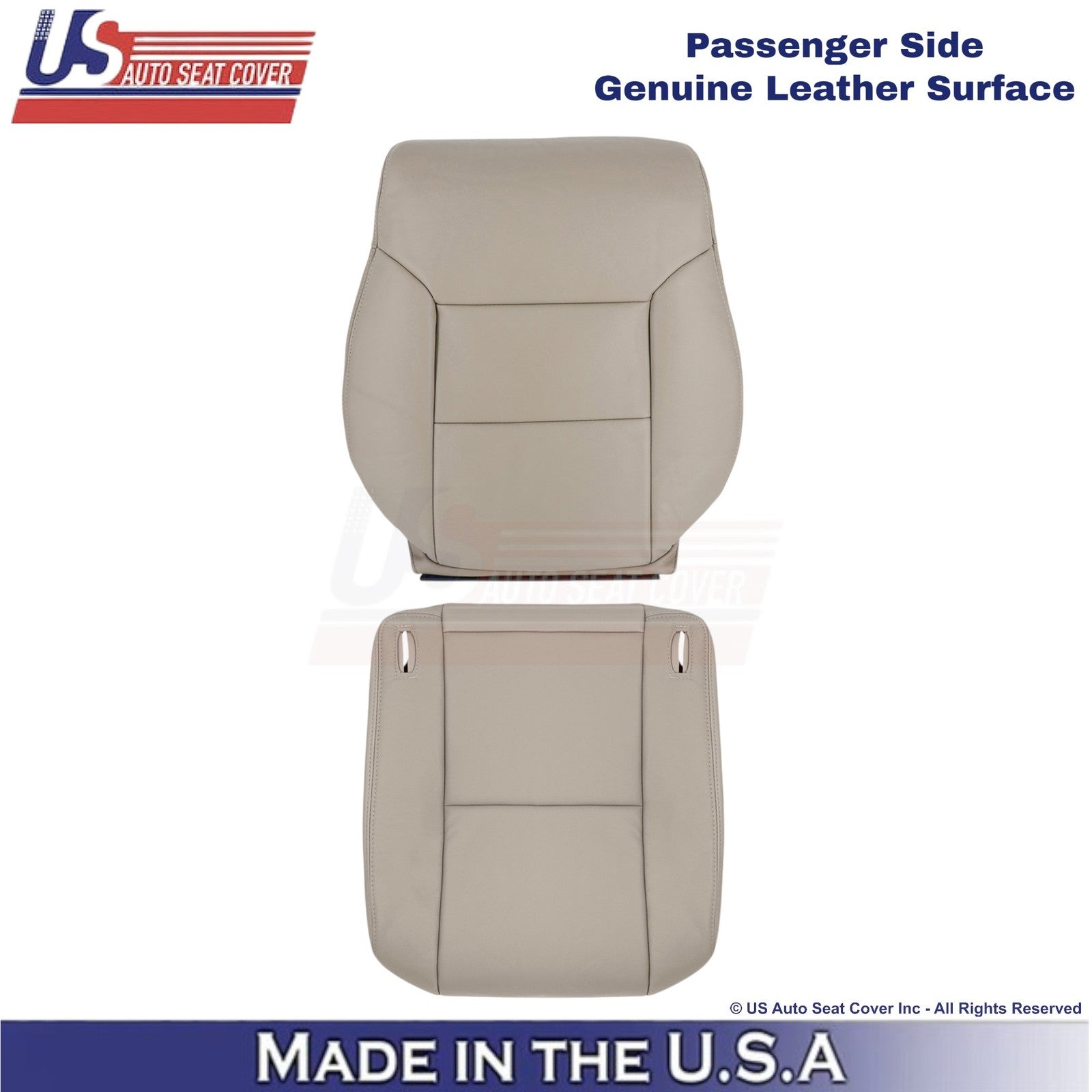 1998-2003 Fits Toyota Sienna Genuine Leather Passenger Seat Covers Light Oak
