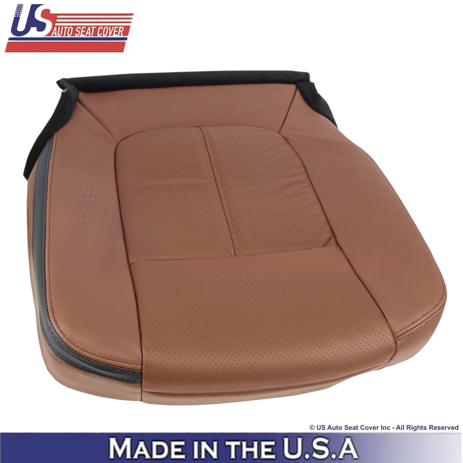 2013-2016 For Ford F250 F350 Platinum Leather Driver Bottom Seat Cover Brown
