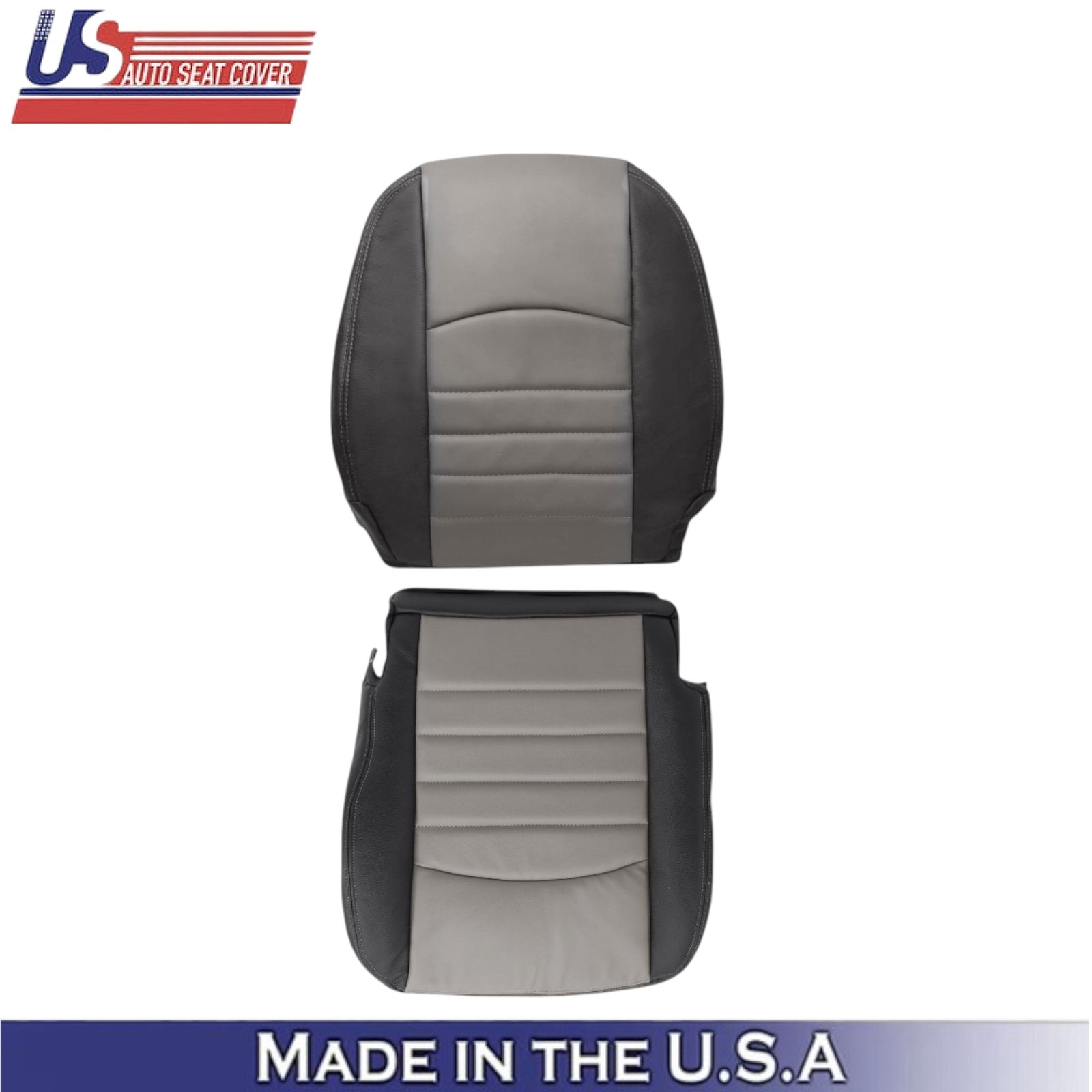 2009-2012 For Dodge Ram 1500 ST Leatherette Driver Side Seat Covers 2-Tone Gray