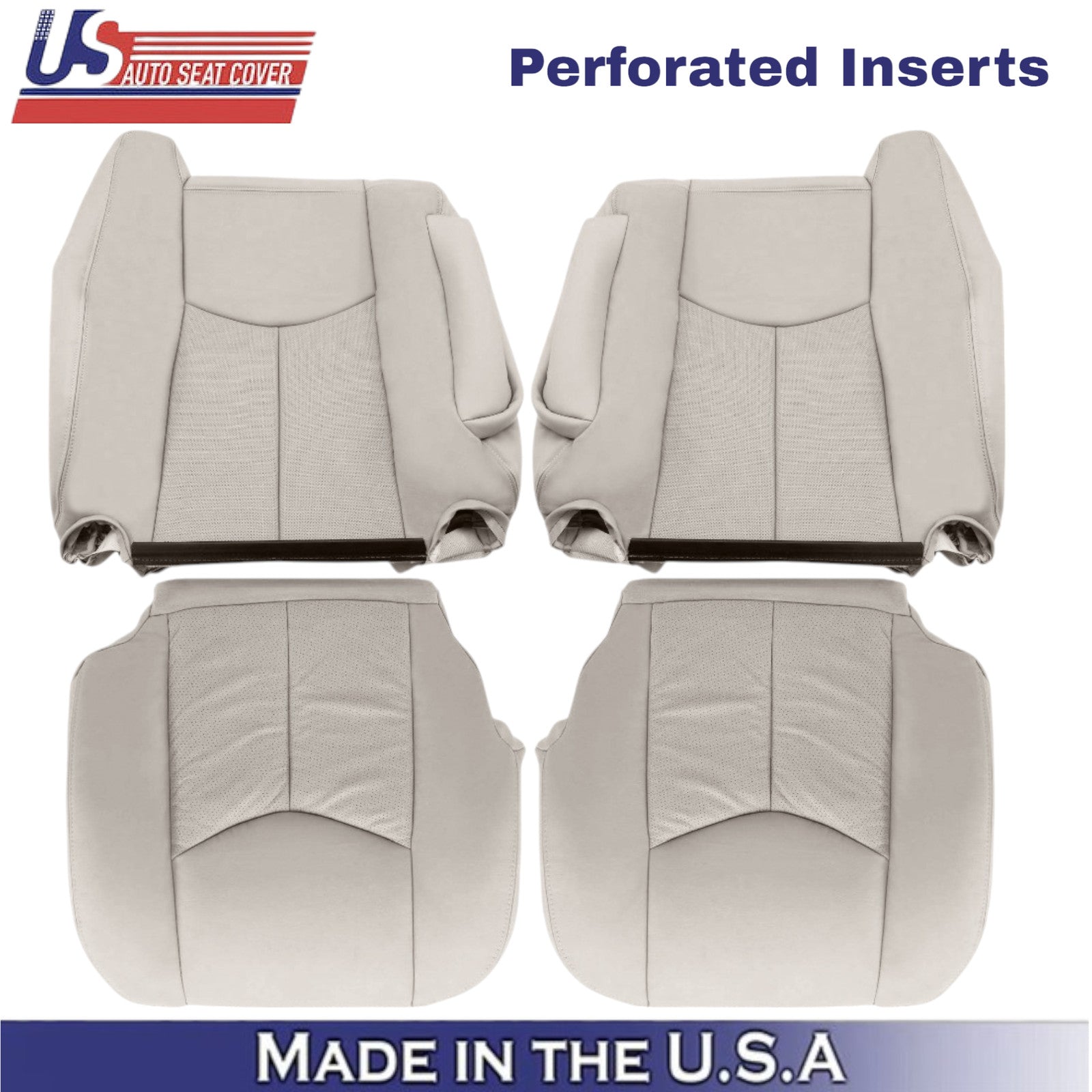 2003-2006 For Cadillac Escalade Leatherette Front Seat Covers Shale Neutral Tan