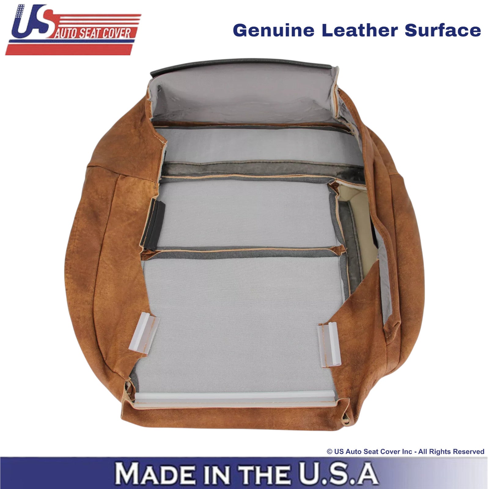 2004-2008 Fits Ford F-150 King Ranch Leather Driver Bottom Seat Cover Brown