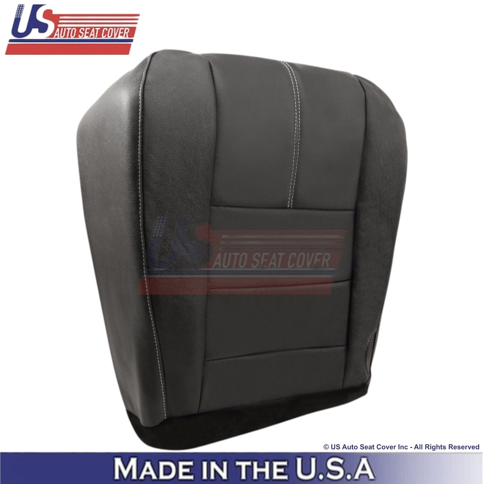 2008-2010 For Ford F250-550 FX4 Leather Front Bottom Covers Black/White stitch