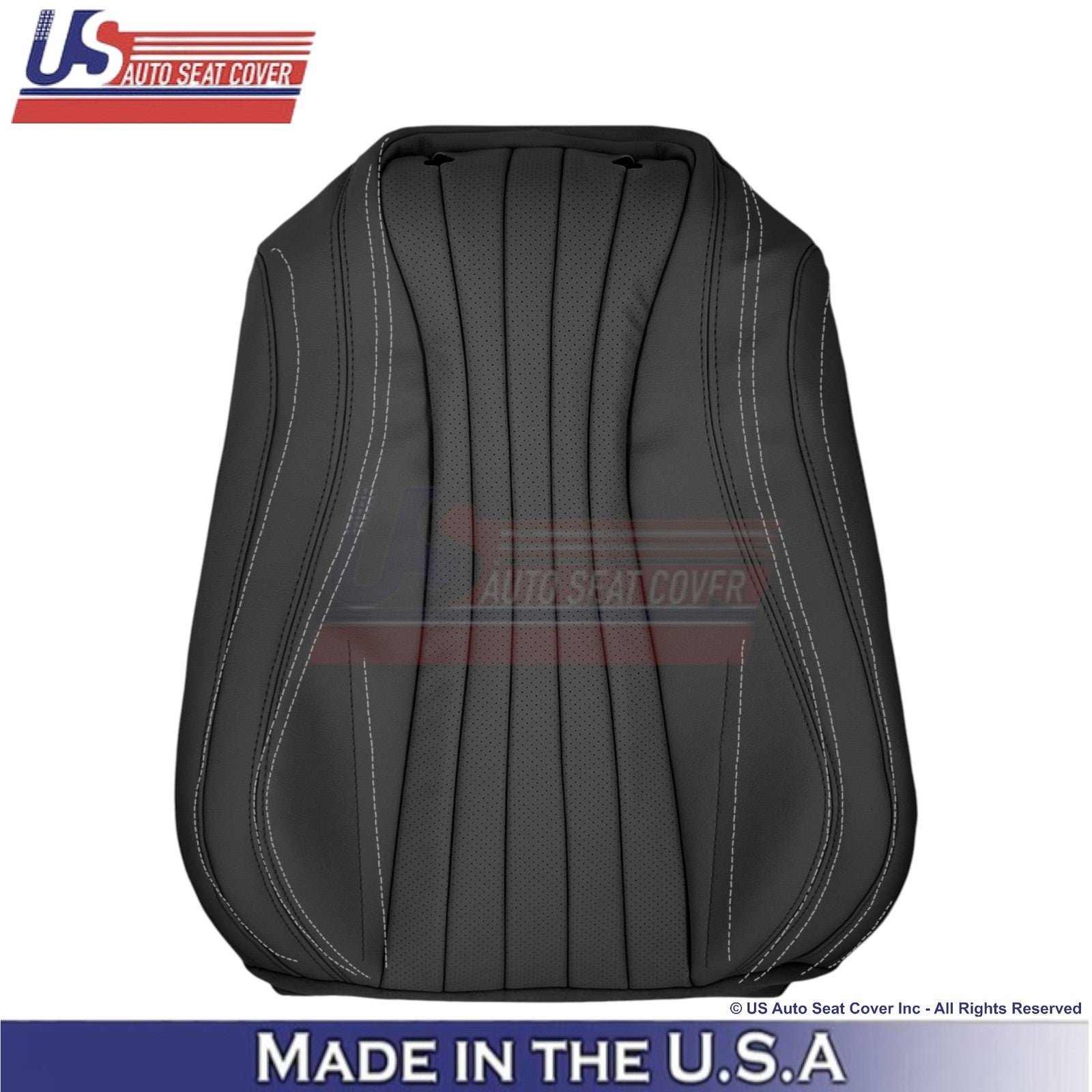 2017-2023 For Mercedes Benz E-Class Leatherette Front Covers Black-White Stitch