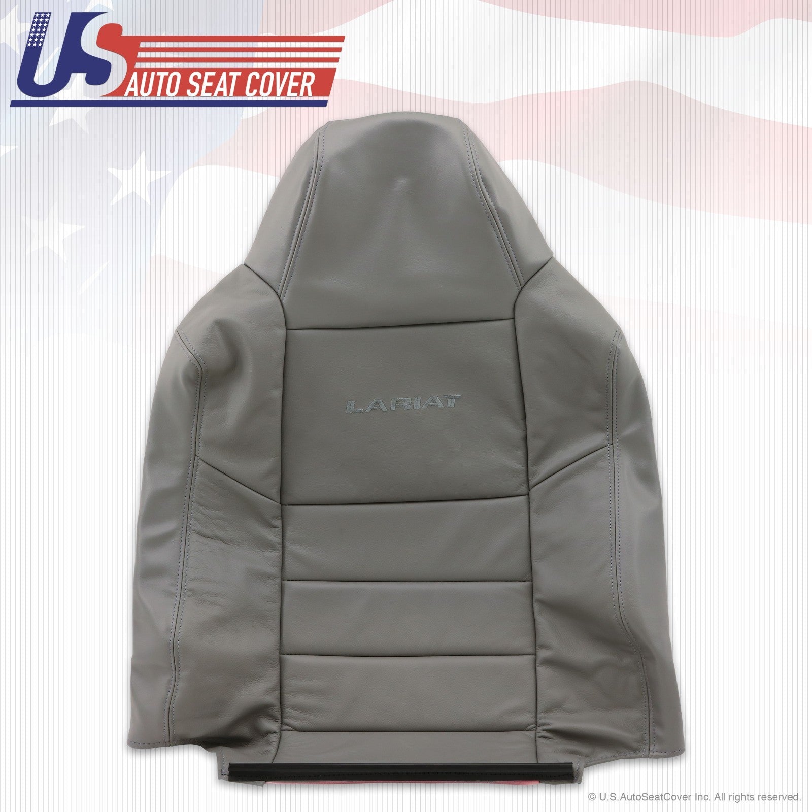2002 2003 Ford F250 350 Driver Top Lean Back Replacement Leather Seat Cover Gray