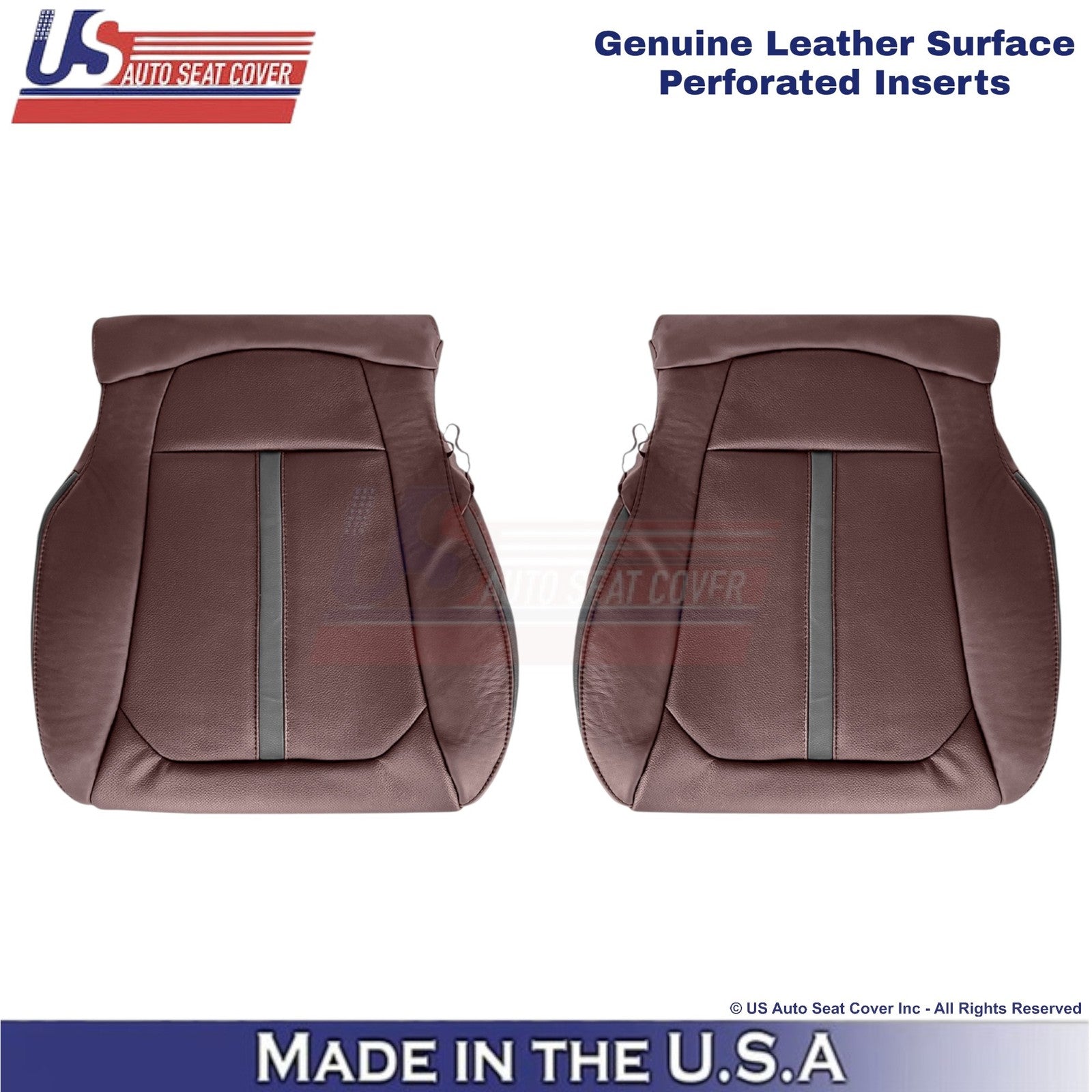2018-2020 For Ford F150 Platinum Genuine Leather Front Bottom Covers Dk. Marsala