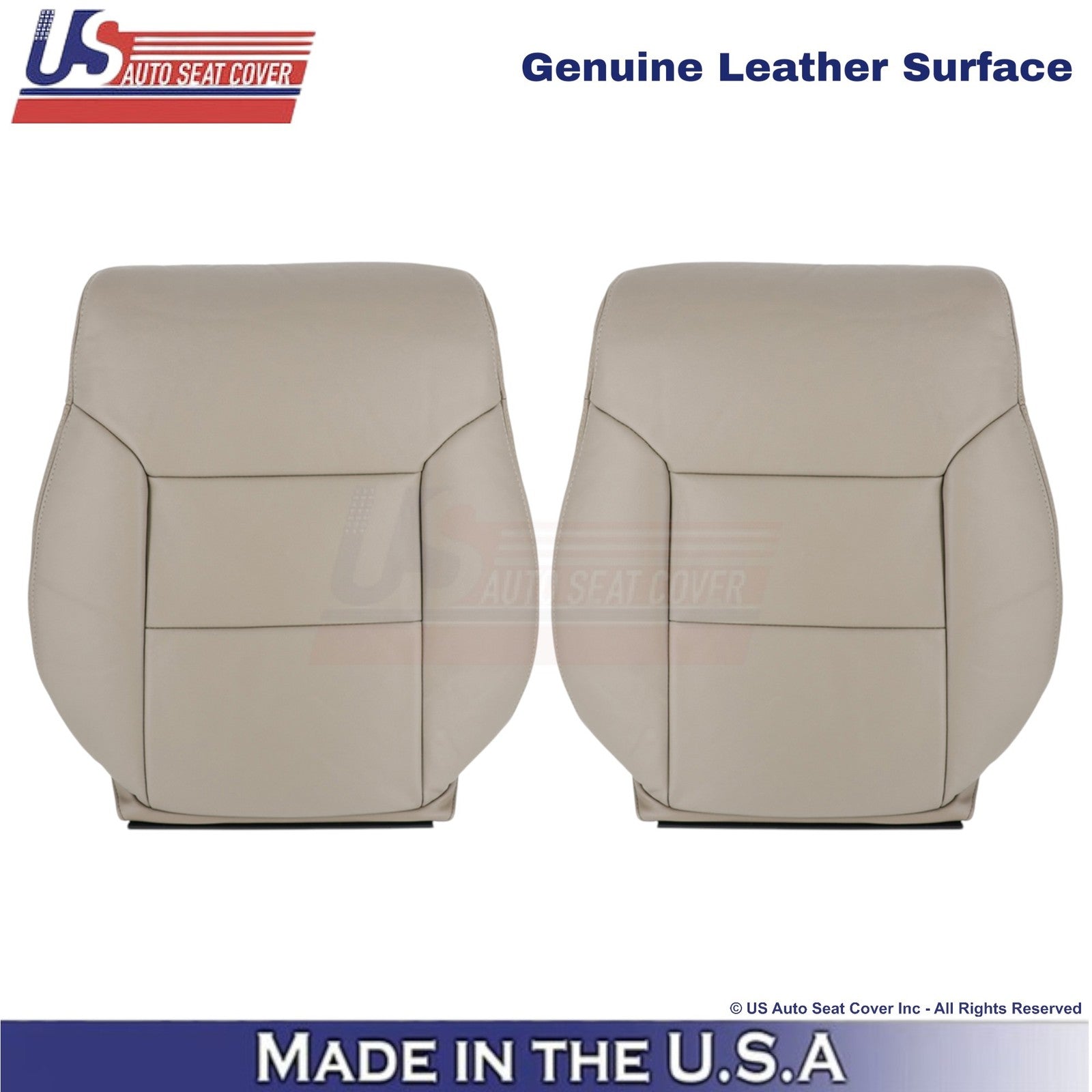 1998-2003 Fits Toyota Sienna Genuine Leather Front Top Seat Covers Light Oak