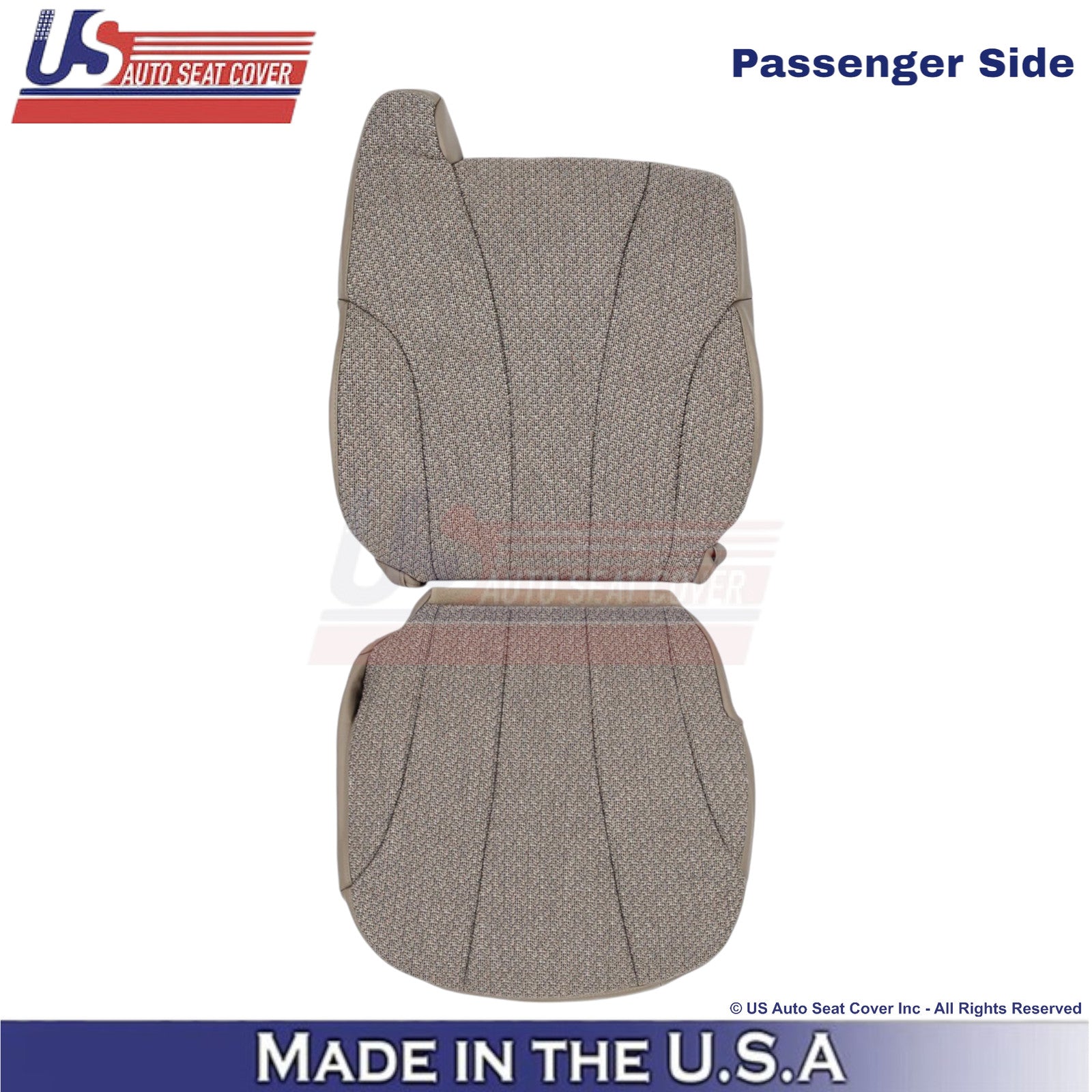 1999-2002 For Chevy Silverado 1500 Cloth Passenger Side Seat Covers Neutral Tan