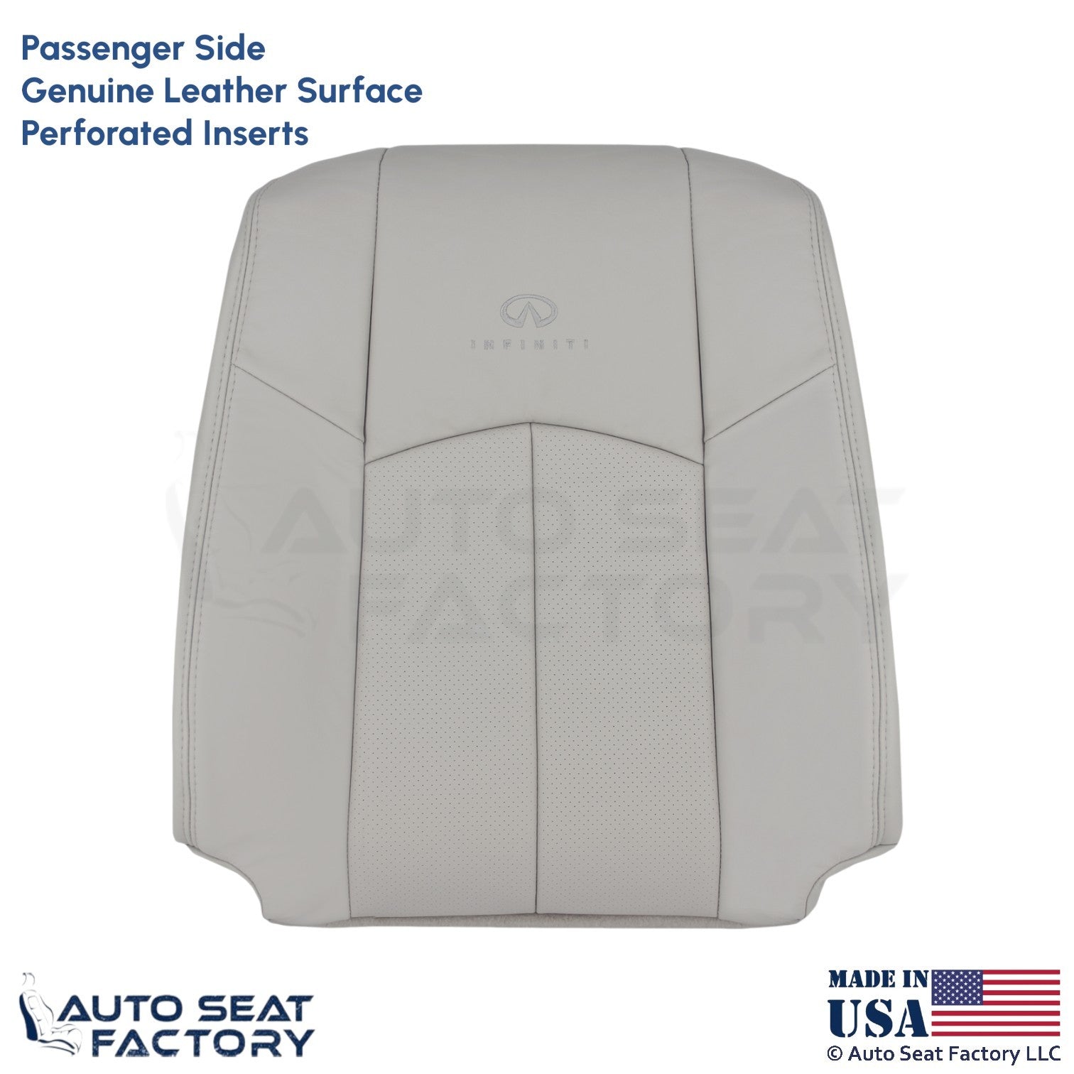 2009-2013 Fits Infiniti G37 Genuine Leather Front Passenger Seat Top Cover Stone