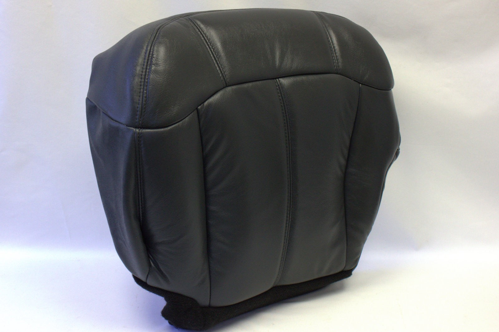 2001 2002 GMC Sierra 1500 2500 3500 Driver Bottom Leather Seat Cover Gray Black