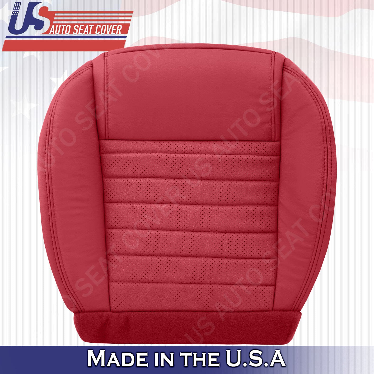 2005 2006 2007 2008 2009 Fits Ford Mustang Driver Bottom & Top Leather Cover Red