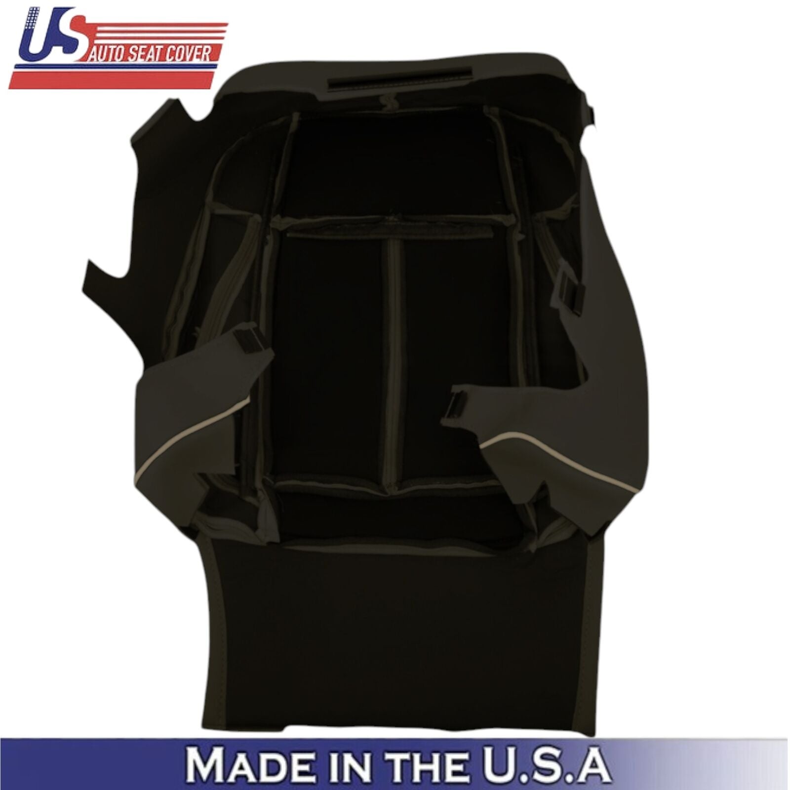 2006-2010 For Hummer H3 Genuine Leather Driver Top & Bottom Seat Covers Ebony