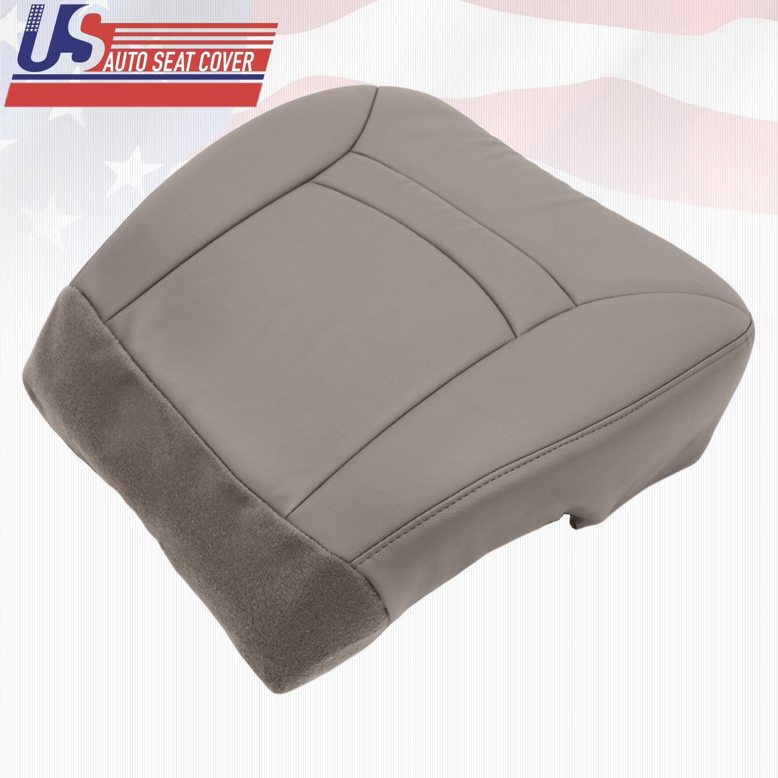 DRIVER BOTTOM SEAT COVER GRAY LEATHERETTE 2000 To 2002 FORD E150 ECONOLINE VAN