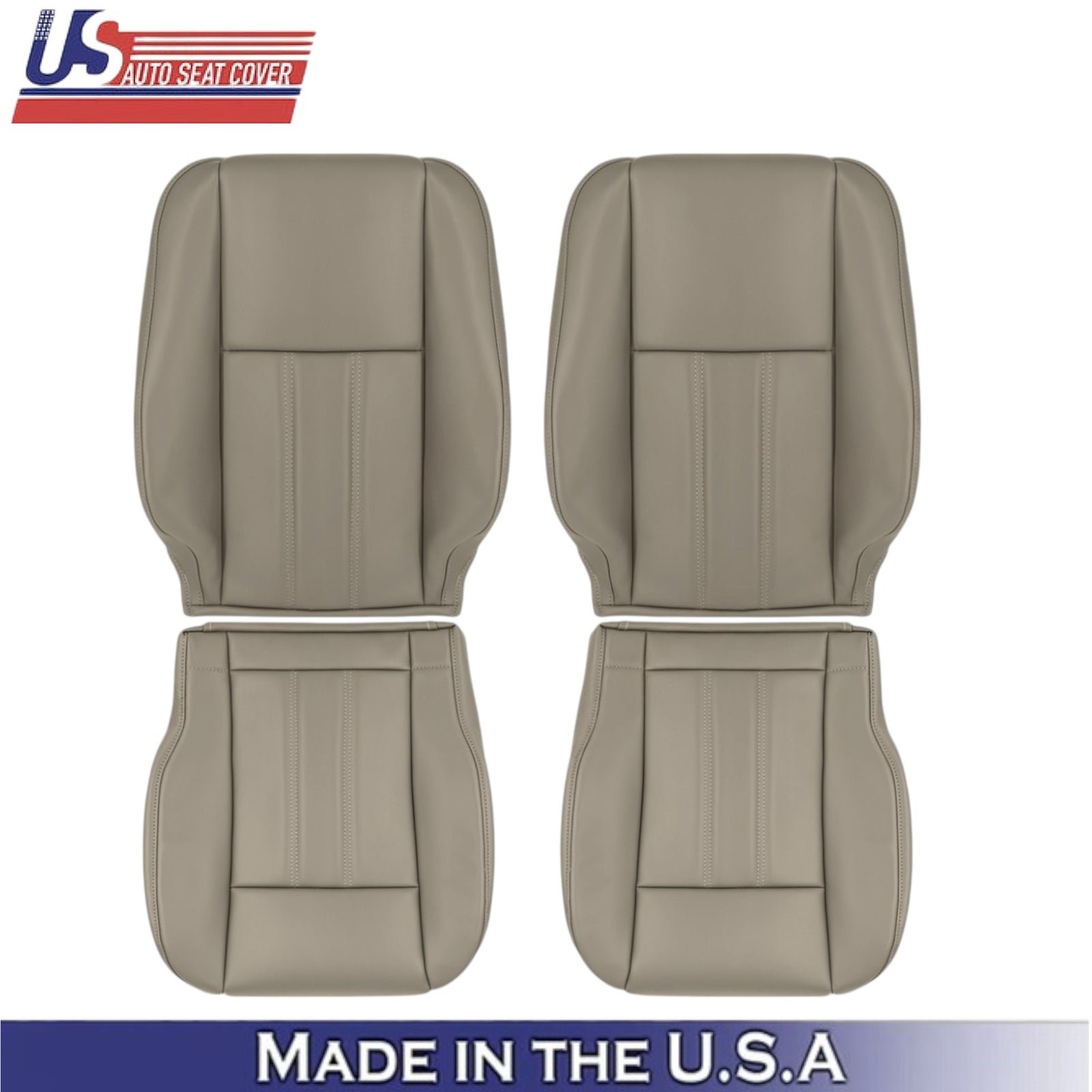 2008-2016 For Chrysler Town & Country Leatherette Front Seat Covers Frost Beige