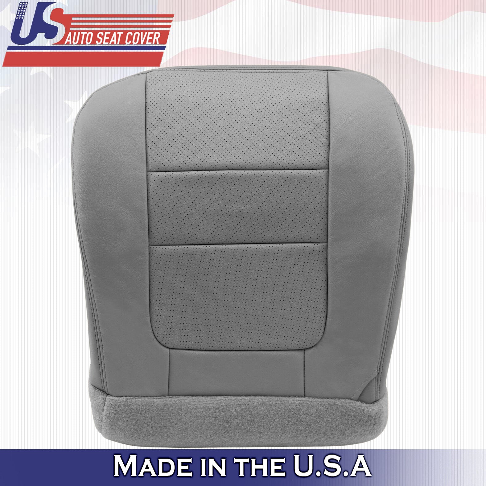 2001 For Ford F250 Lariat Driver Passenger Bottom Perforated Leather Cover Gray
