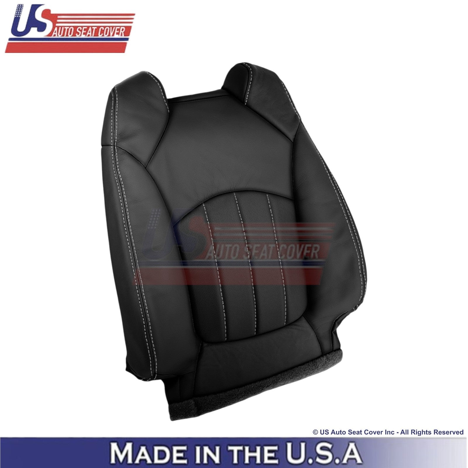 2013-2017 Fits Chevy Traverse Genuine Leather Perforated Front Seat Covers Ebony