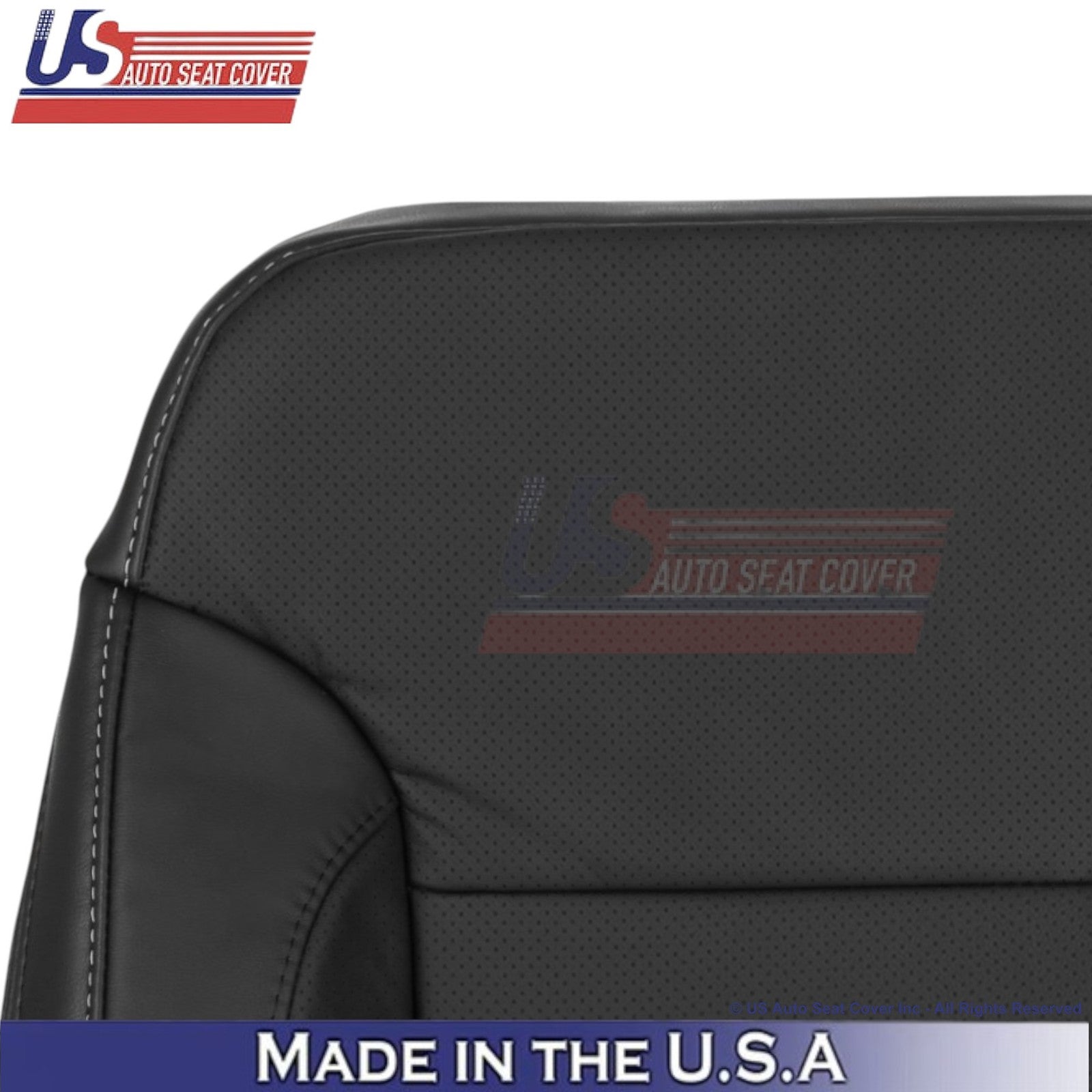 2014-2019 For Chevy Silverado 1500 LT LS Leatherette Perf Front Covers Jet Black