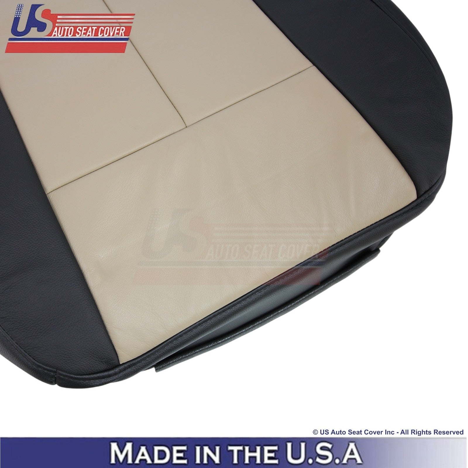2007-2008 Fits Ford Expedition Leatherette Driver Bottom Covers Gray Stone/Camel