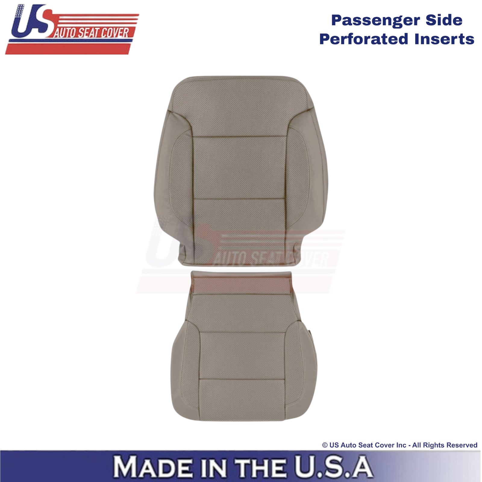 2014-2019 For Chevy Silverado 1500 LT Leatherette Perf Passenger Covers Dune