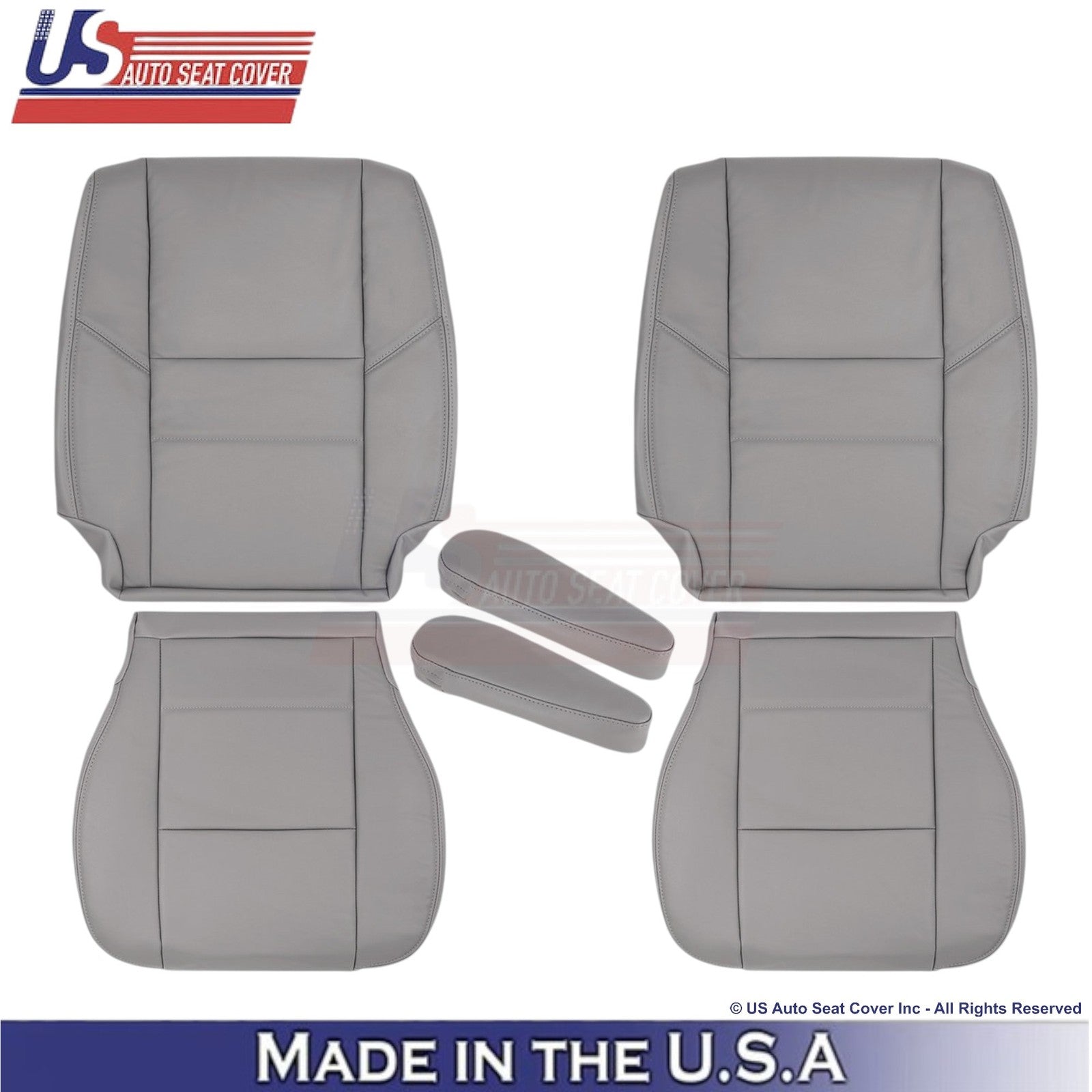 2001-2007 Fits Toyota Sequoia Leathette Front w/Armrest Covers Charcoal Gray