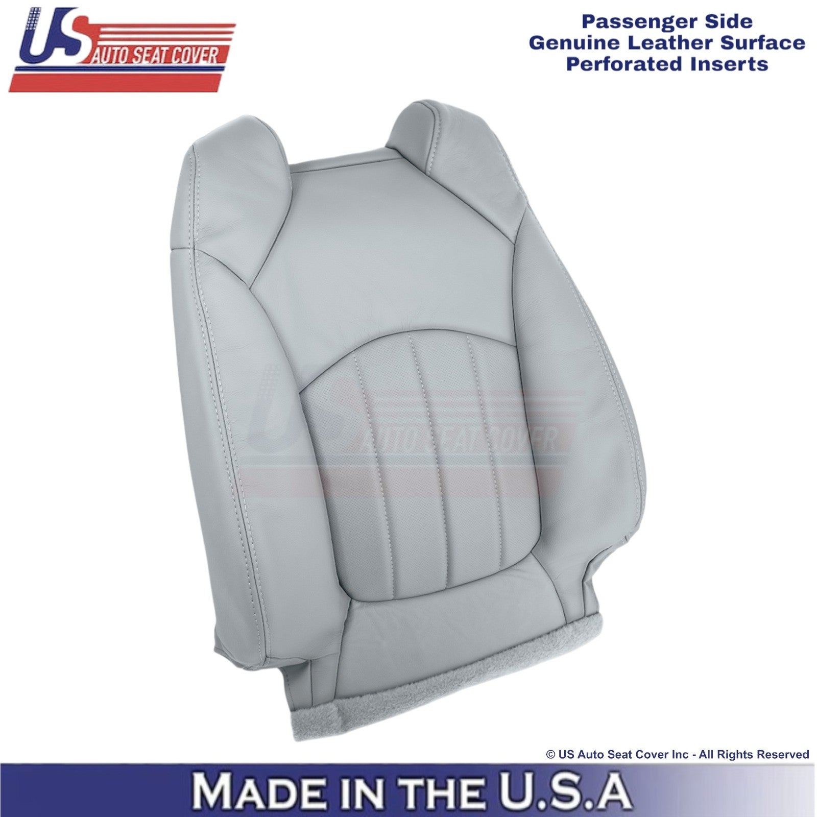 2013-2017 Fits Chevy Traverse Genuine Leather Perf. Front Covers Light Titanium