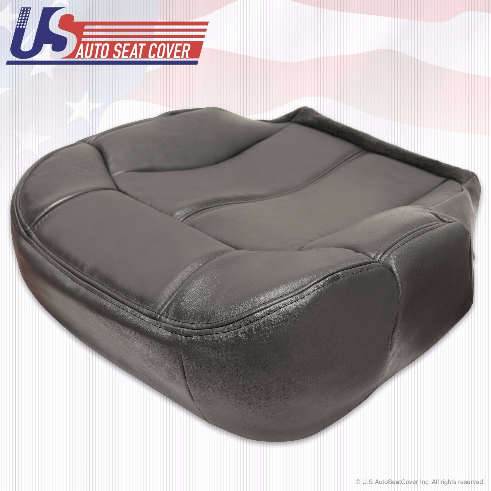 1999 To 02 Chevy 1500HD 2500HD 3500 Driver Top /Bottom Leather Seat Cover Black