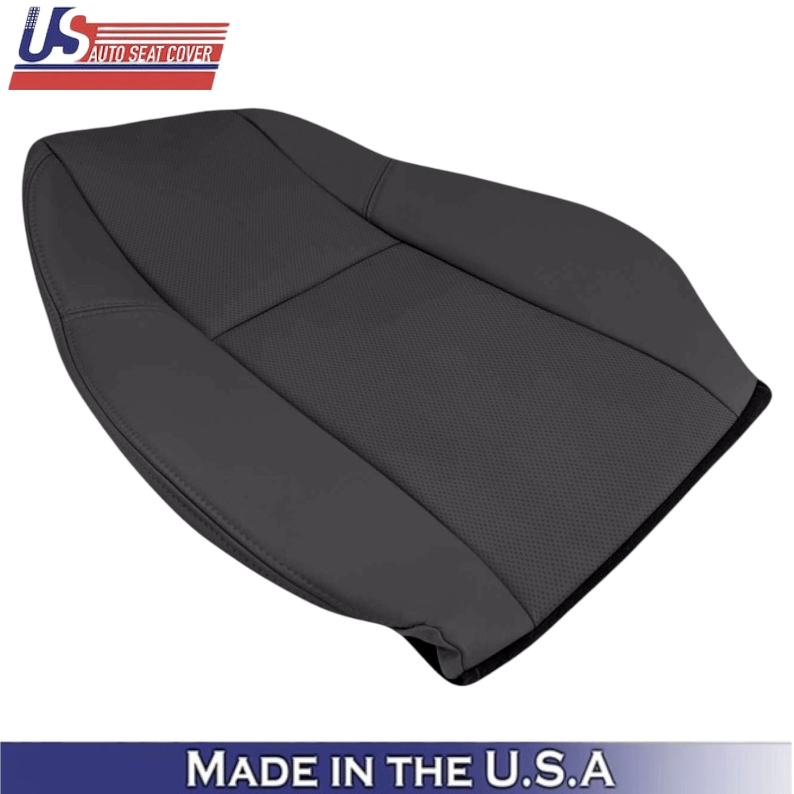2009-2014 For GMC Sierra Denali Leatherette Driver Top Seat Cover Ebony (Black)