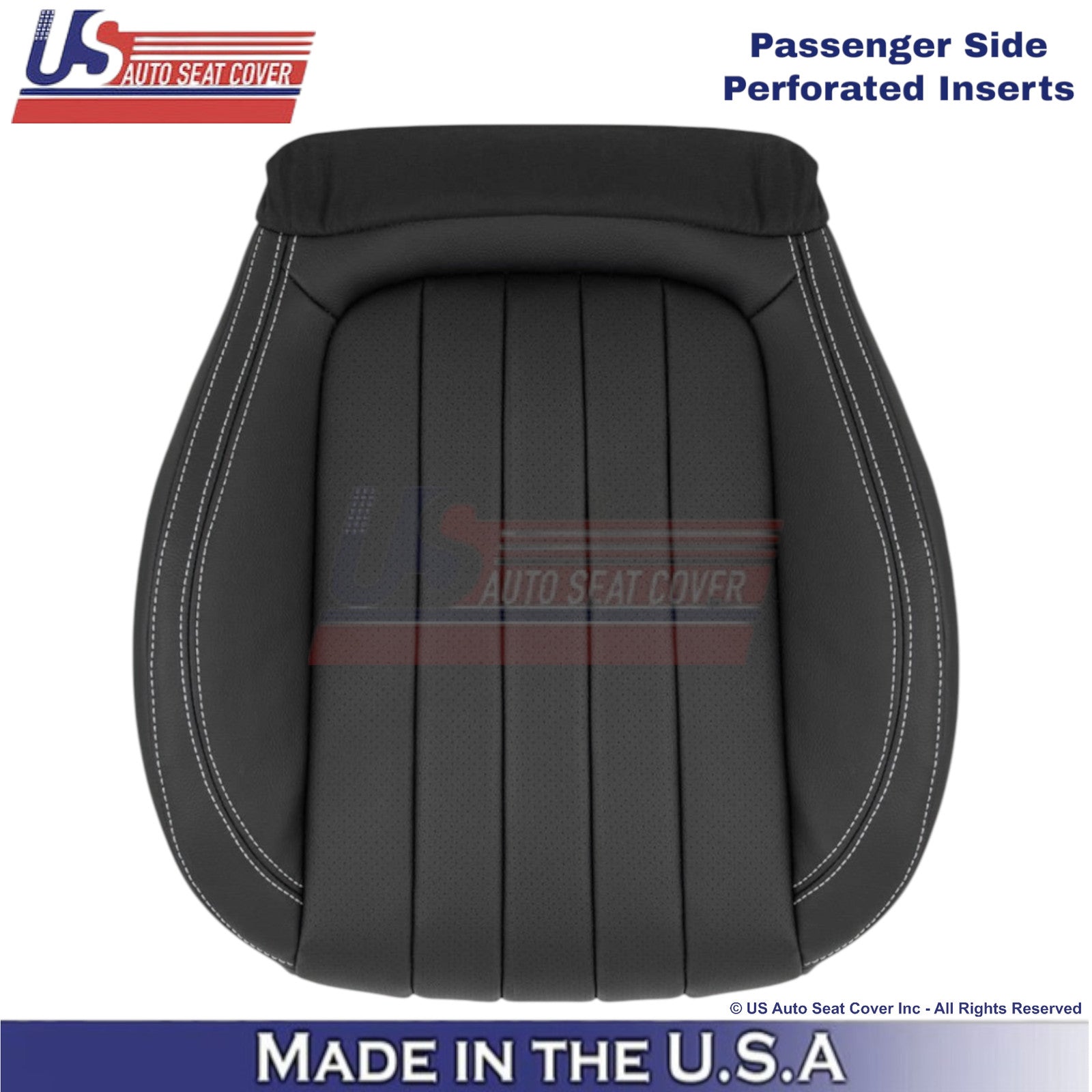 2017-2023 For Mercedes Benz E-Class Leatherette Front Covers Black-White Stitch
