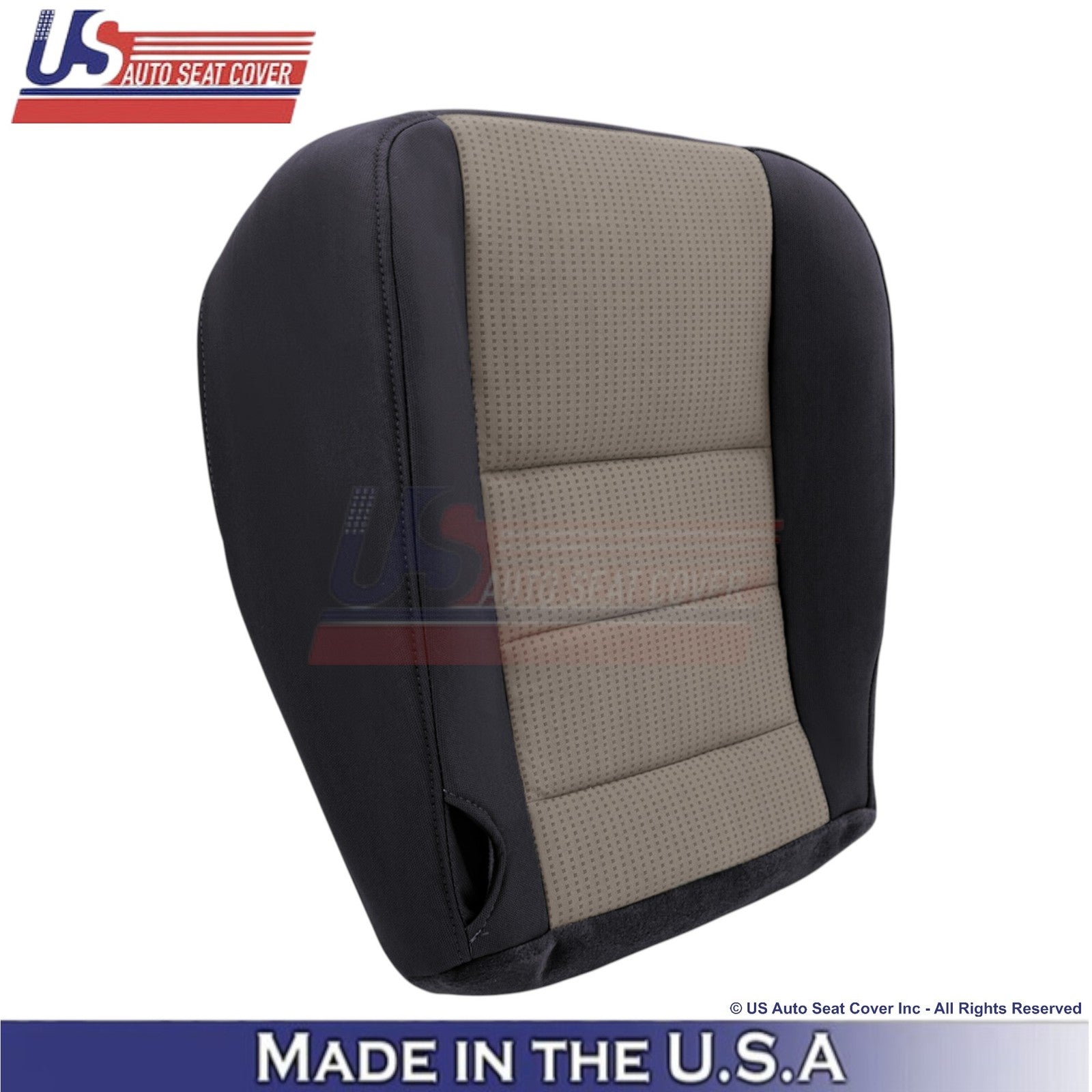 2008-2010 For Ford F250 XLT Cloth Passenger Side Seat Covers 2-Tone Black & Gray