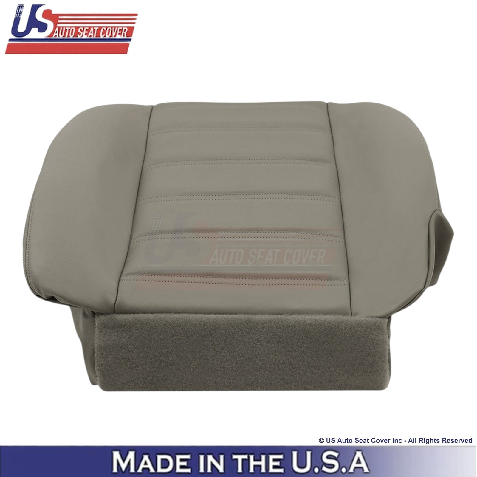 2003-2007 For Hummer H2 Genuine Leather Passenger Bottom Seat Cover Wheat Gray
