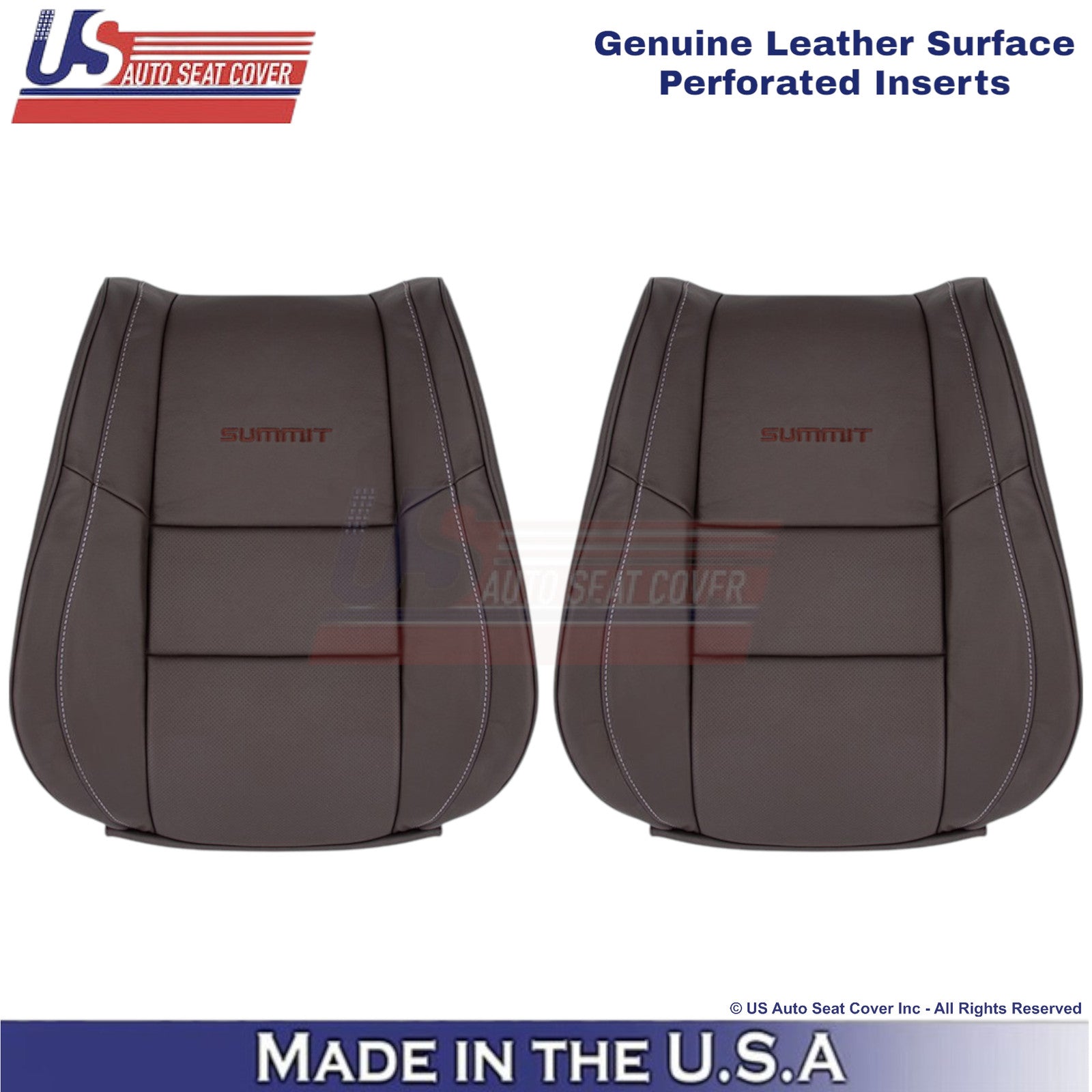 2011-2021 For Jeep Grand Cherokee Summit Top Genuine Leather Seat Covers Brown