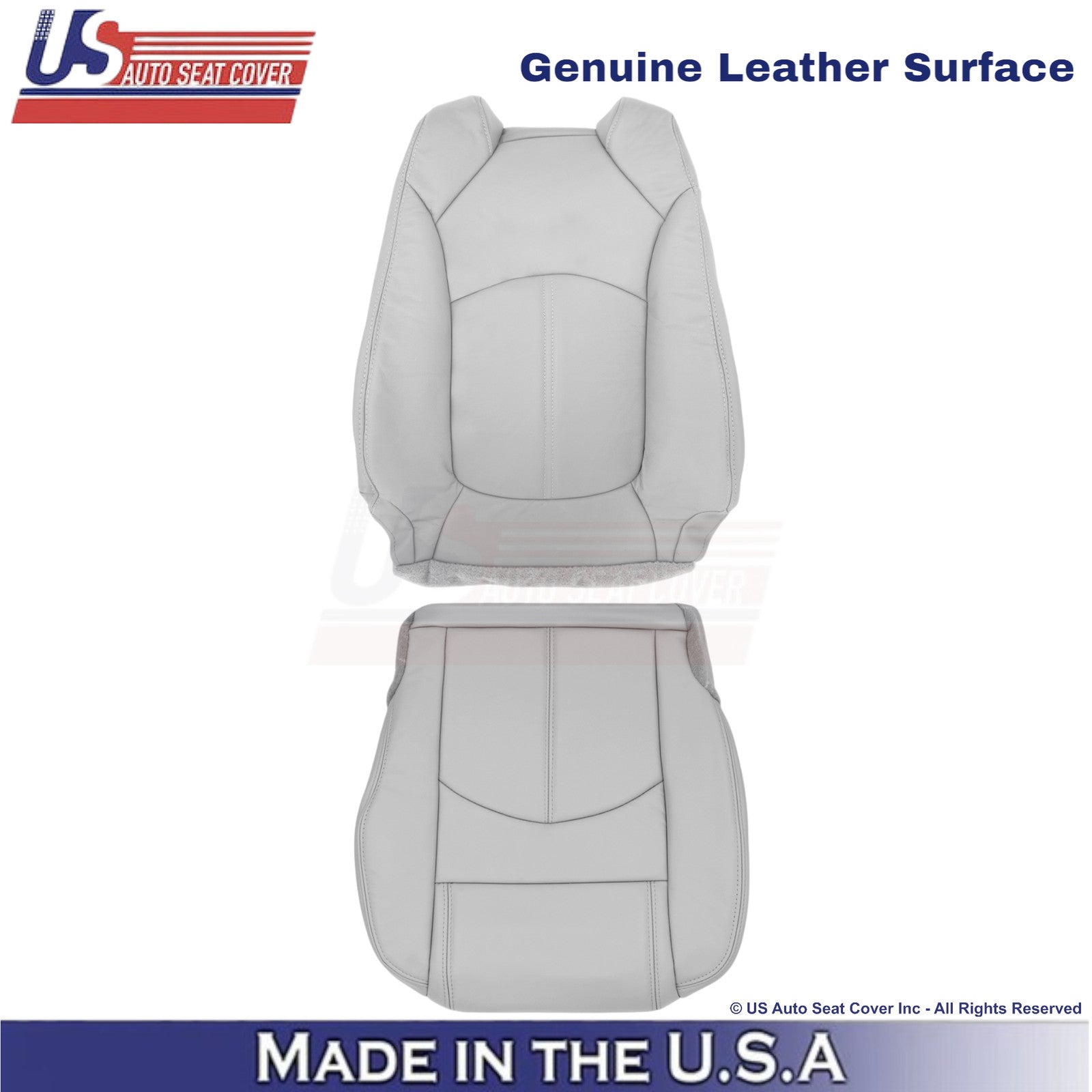 2013-2016 Fits GMC Acadia Genuine Leather Driver Side Seat Covers Light Titanium