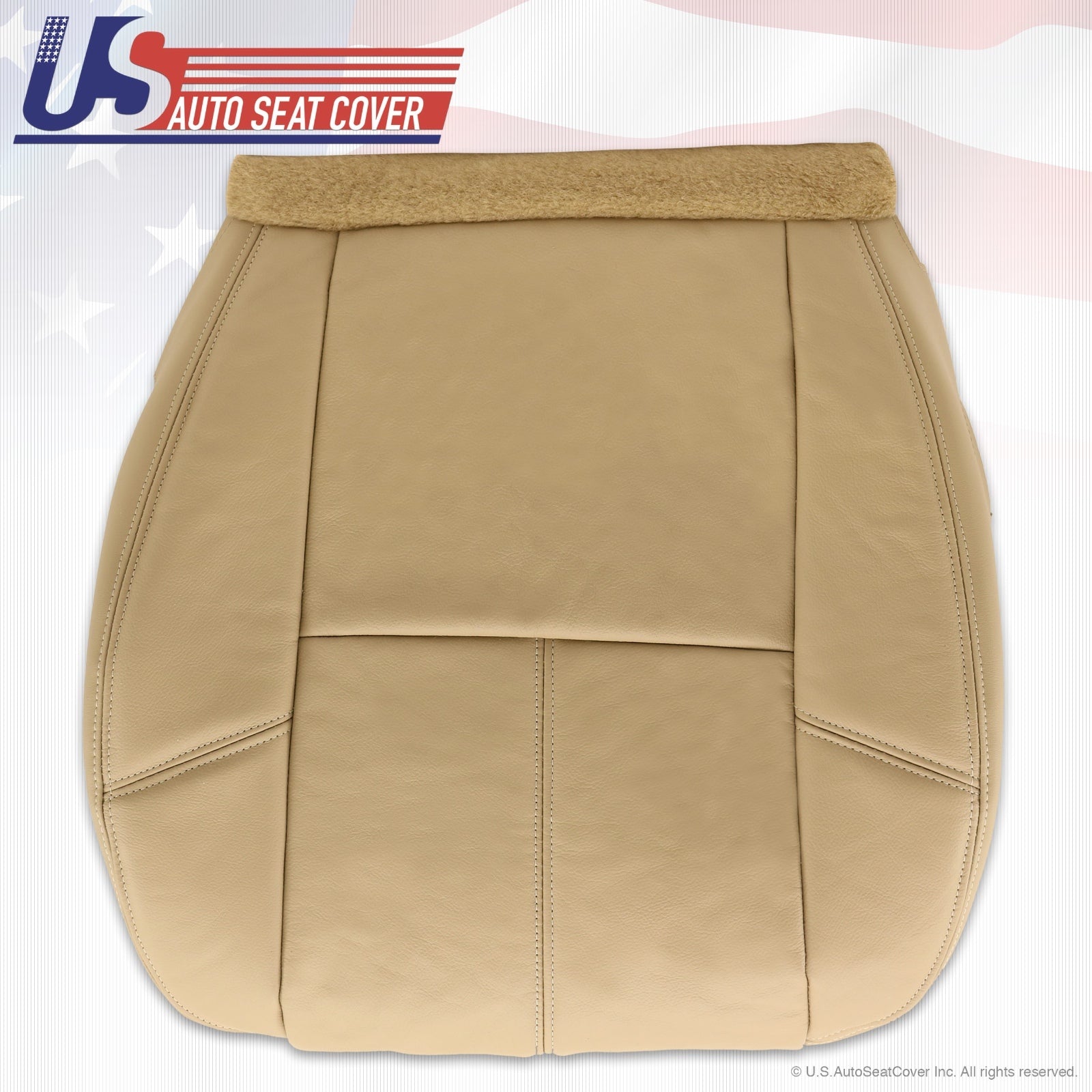For a 2007 to 2012 GMC Sierra  Leather Driver Bottom Seat Upholstery Light Tan