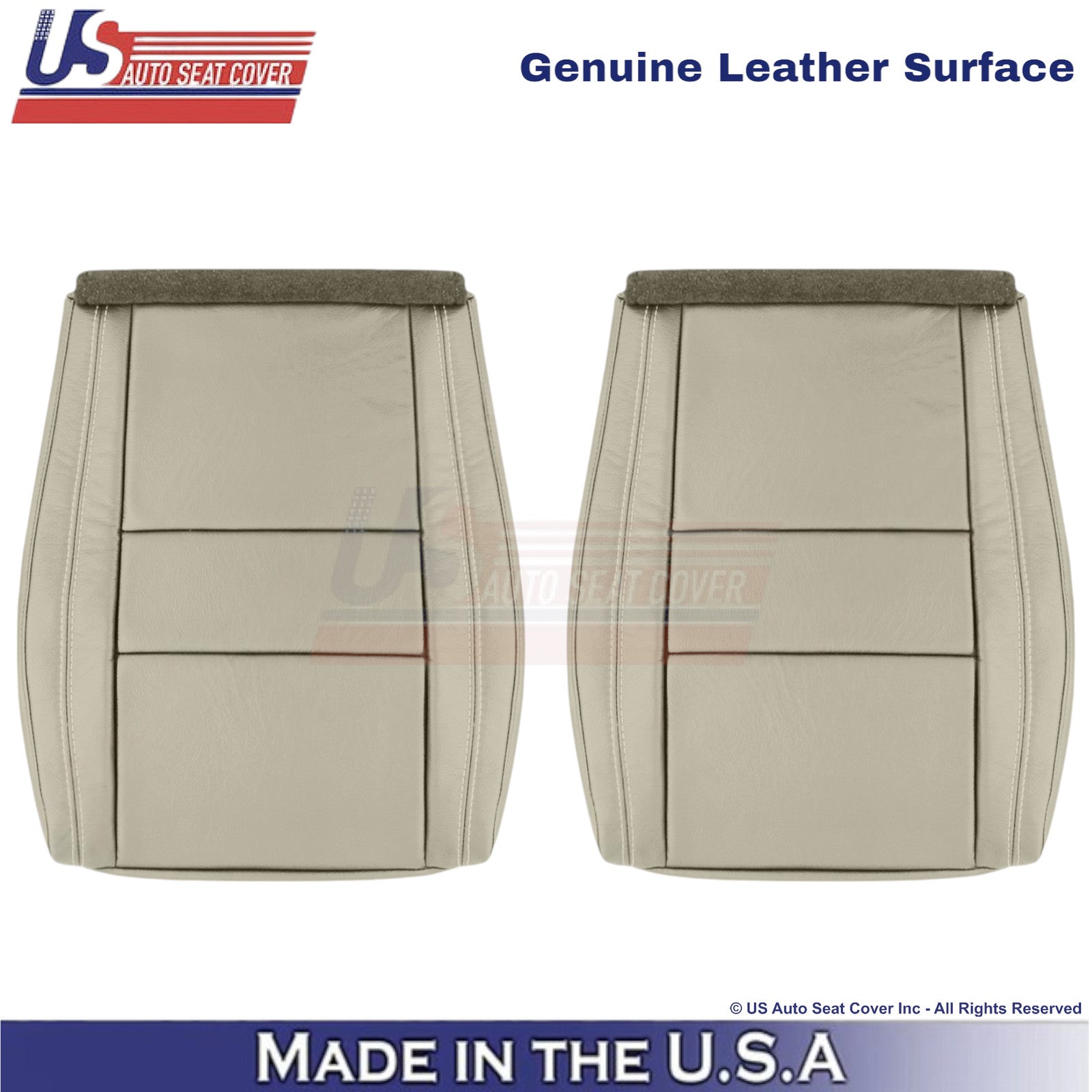 2011-2022 For Dodge Durango Genuine Leather Bottom Seat Covers Light Frost Beige