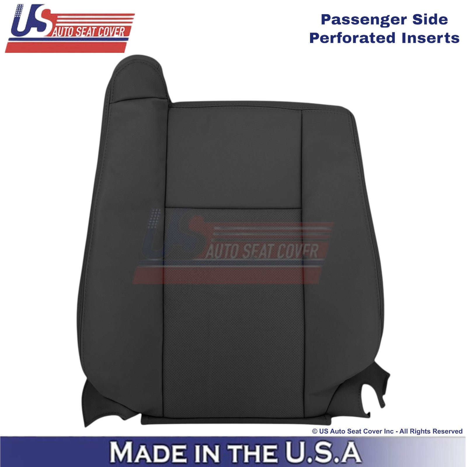 2003-2007 Fits Cadillac CTS Leather Passenger Top Replacement Seat Cover Black