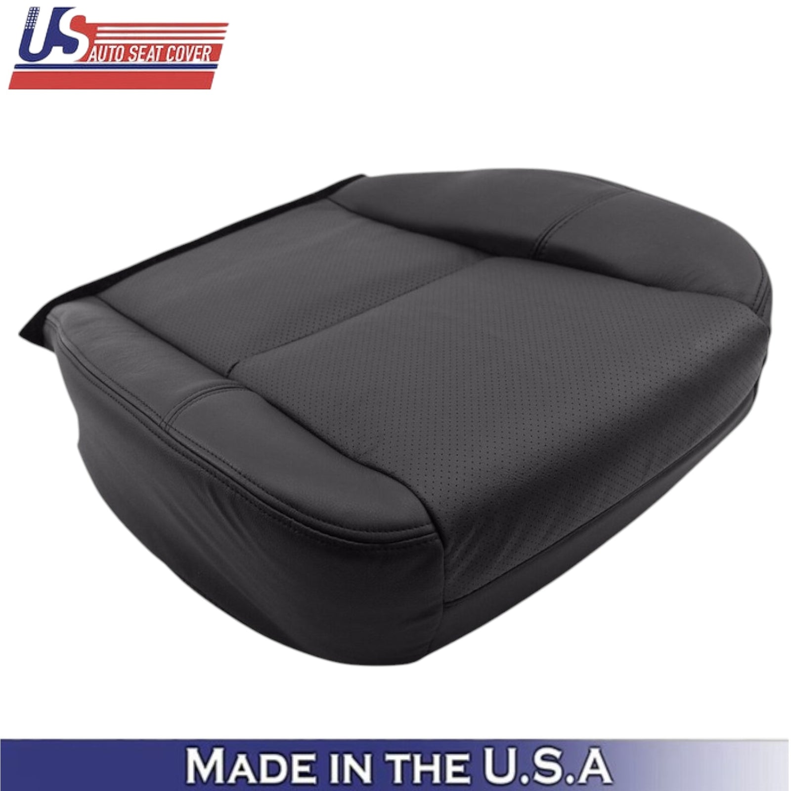 2007-2014 For Cadillac Escalade Genuine Leather Front Seat Covers Ebony (Black)