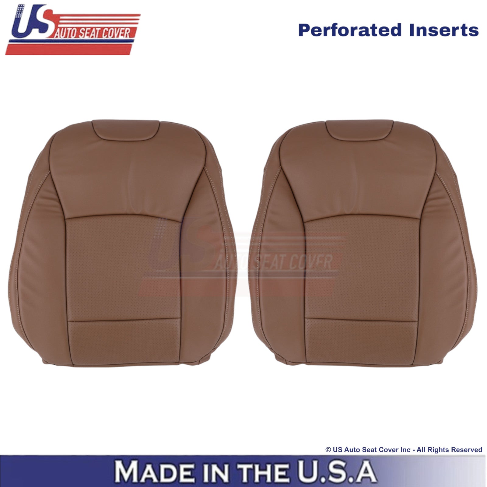 2015-2017 For Subaru Outback Leatherette Front Top Replacement Seat Covers Brown