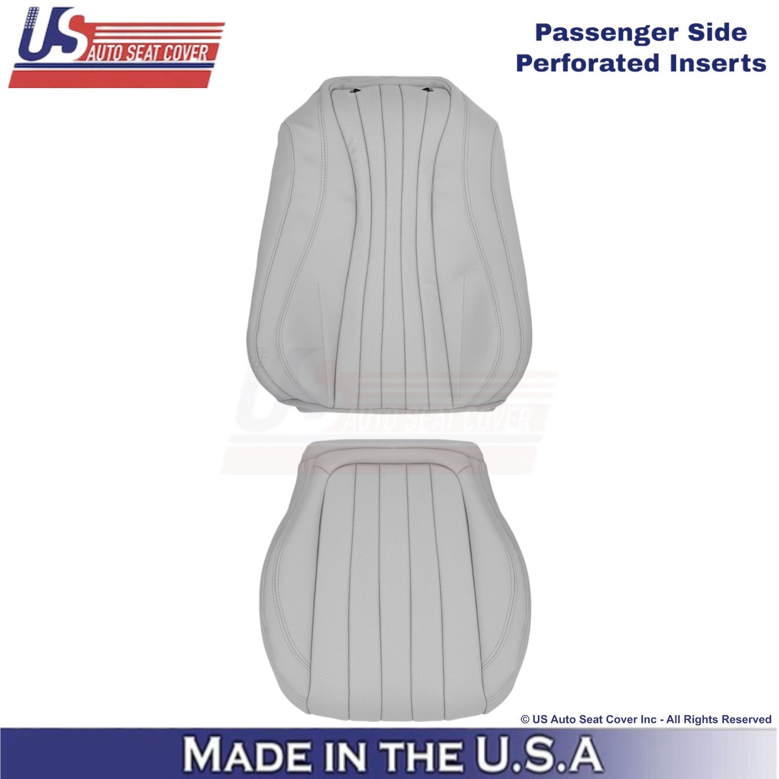 2021-2023 For Mercedes Benz E-Class Leatherette Front Passenger Seat Covers Gray