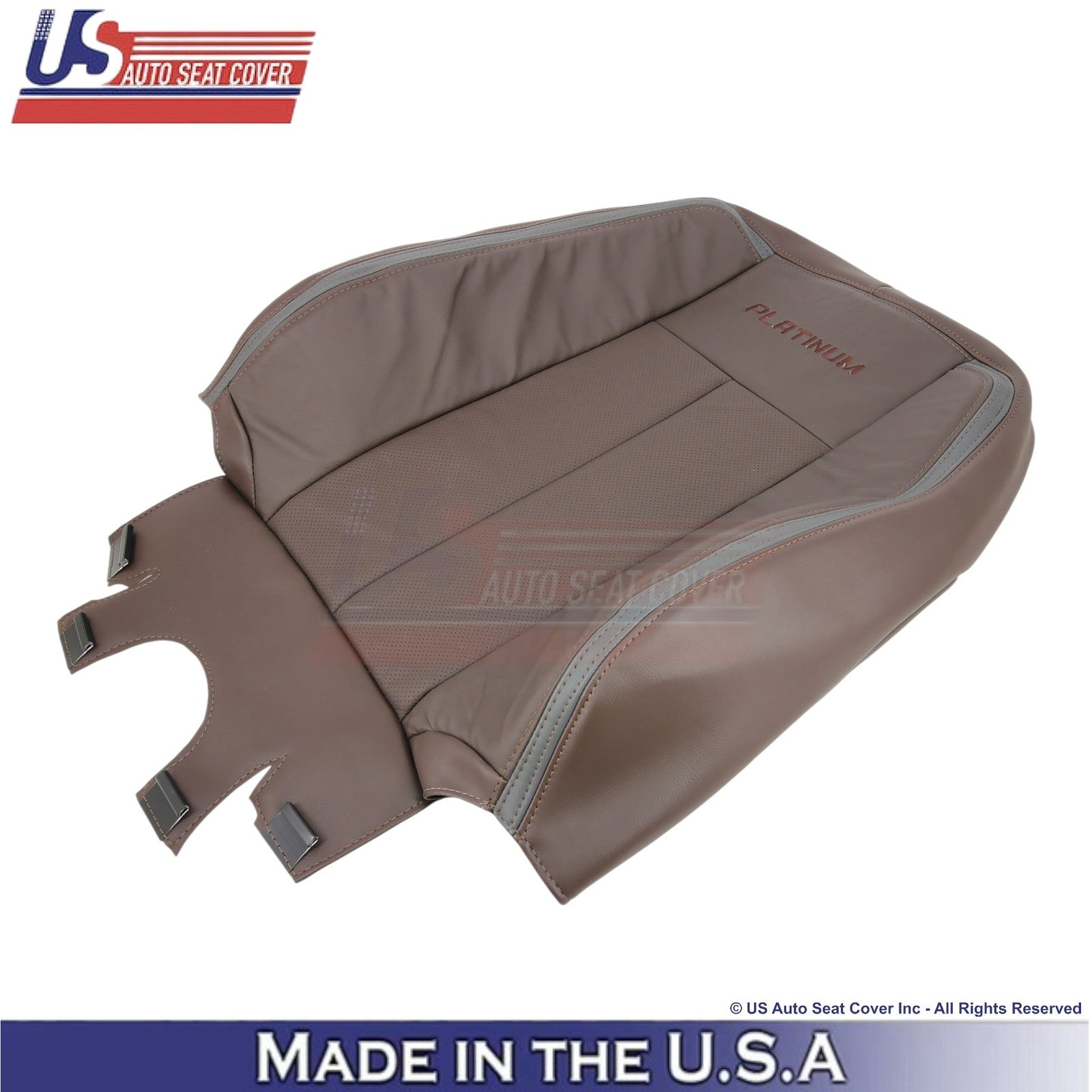2015-2017 Fits Ford Expedition Platinum Leather Driver Top Seat Cover Mesa Brown