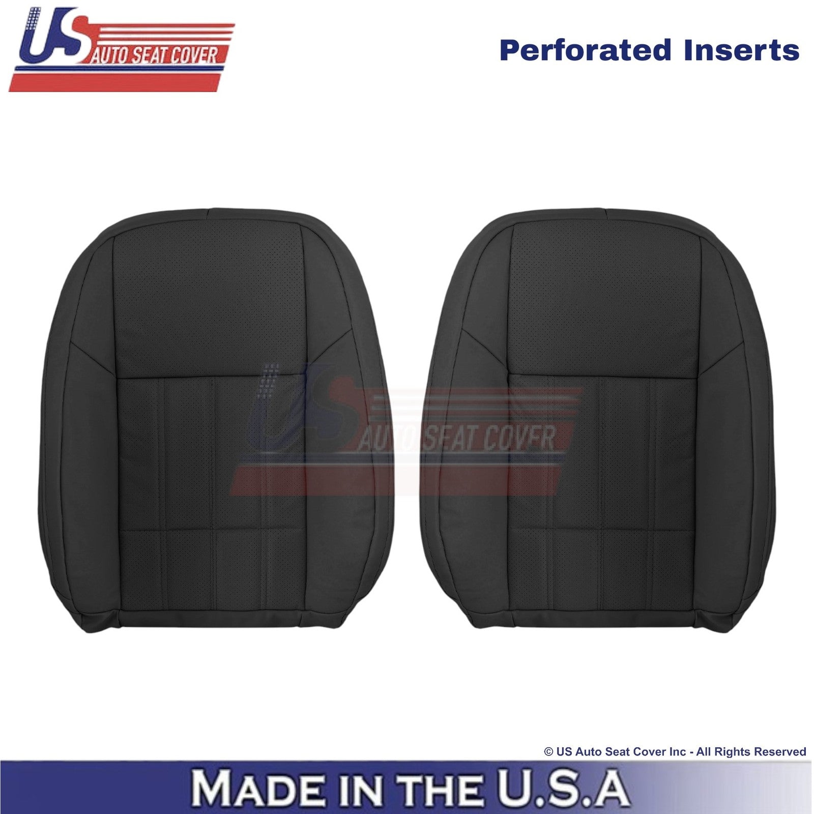 2016-2018 Fits Lexus ES 350 Leatherette Front Top Replacement Seat Covers Black