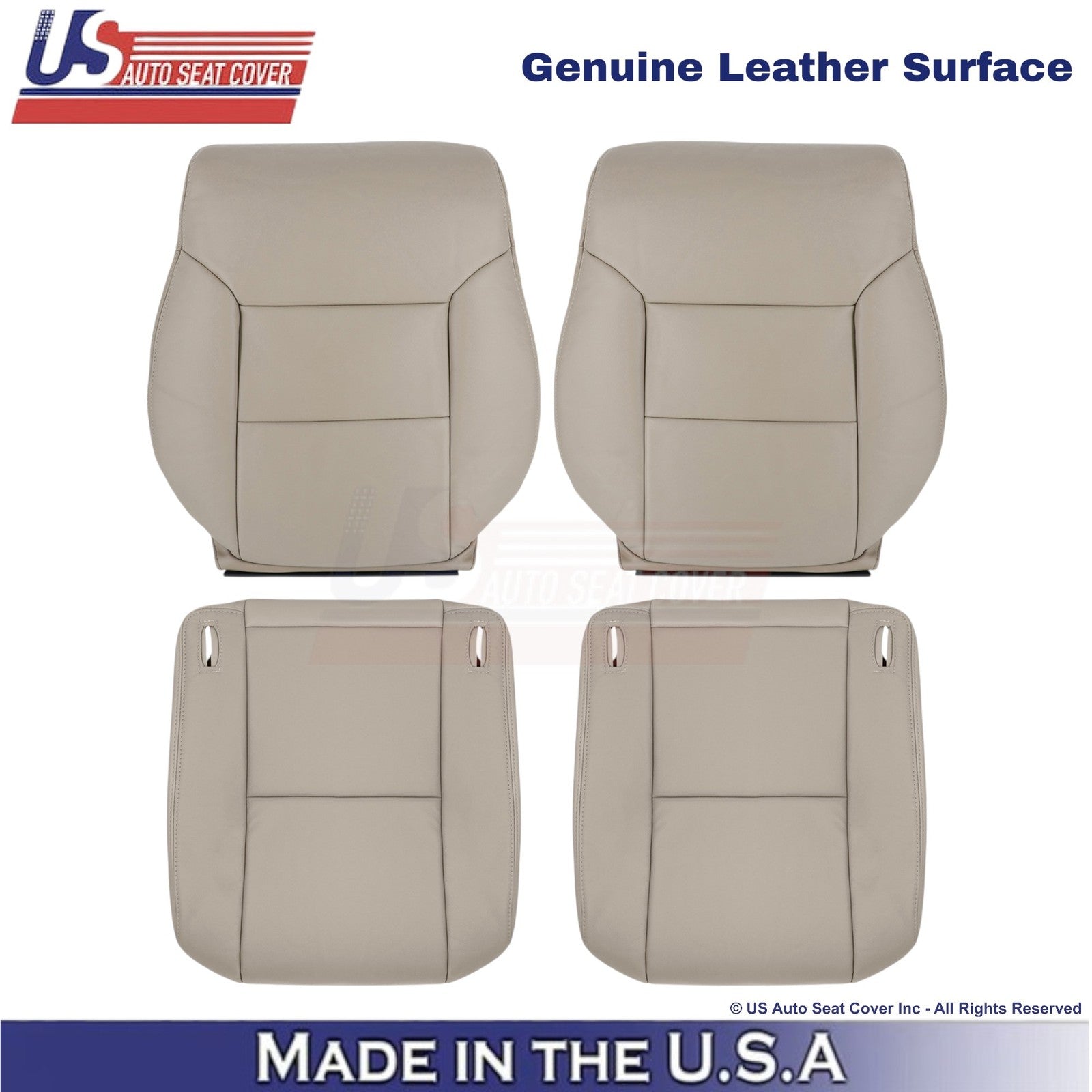 1998-2003 For Toyota Sienna Genuine Leather Front Replacement Covers Light Oak