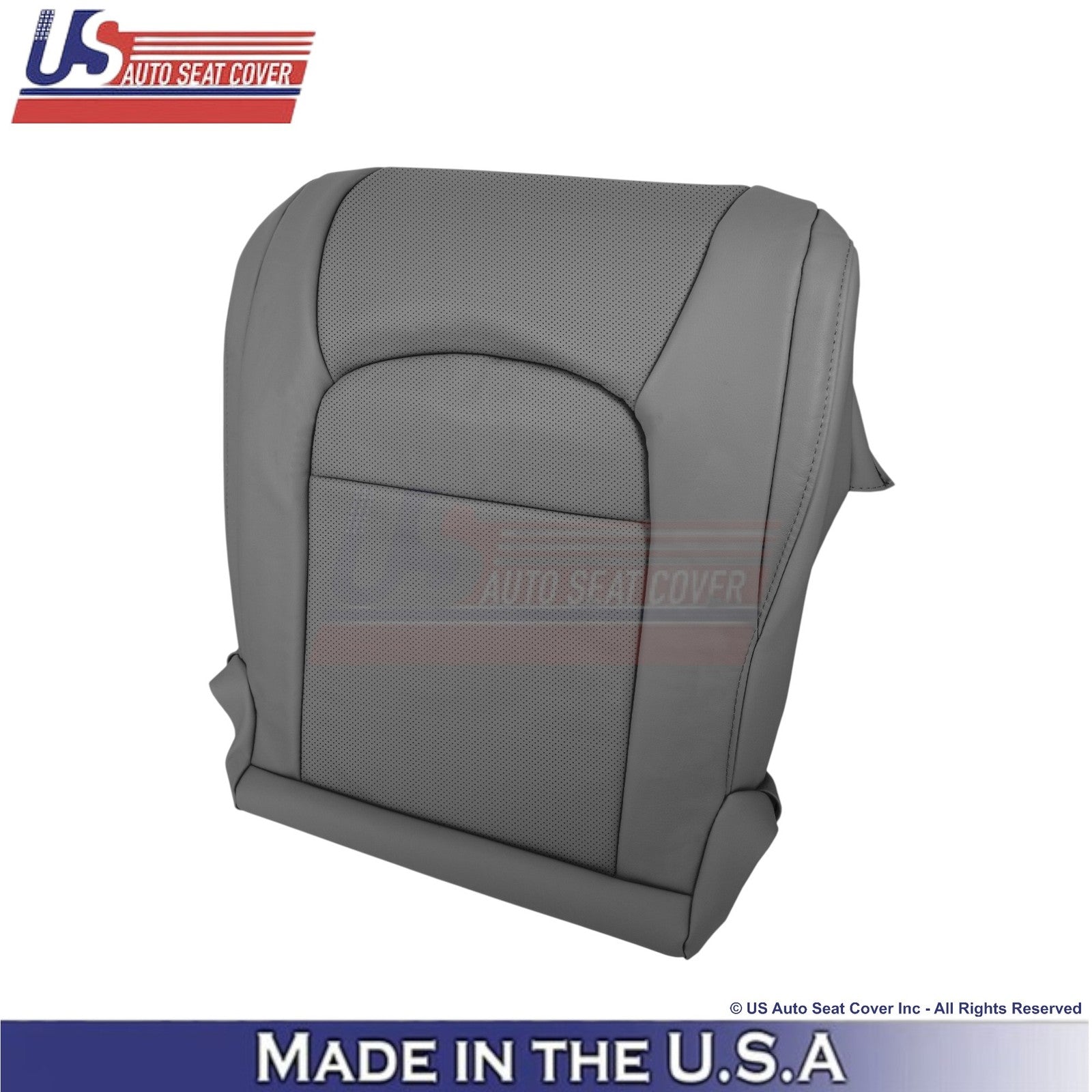 2008-2021 For Toyota Land Cruiser Leatherette Perf. Front Bottom Covers Dk. Gray