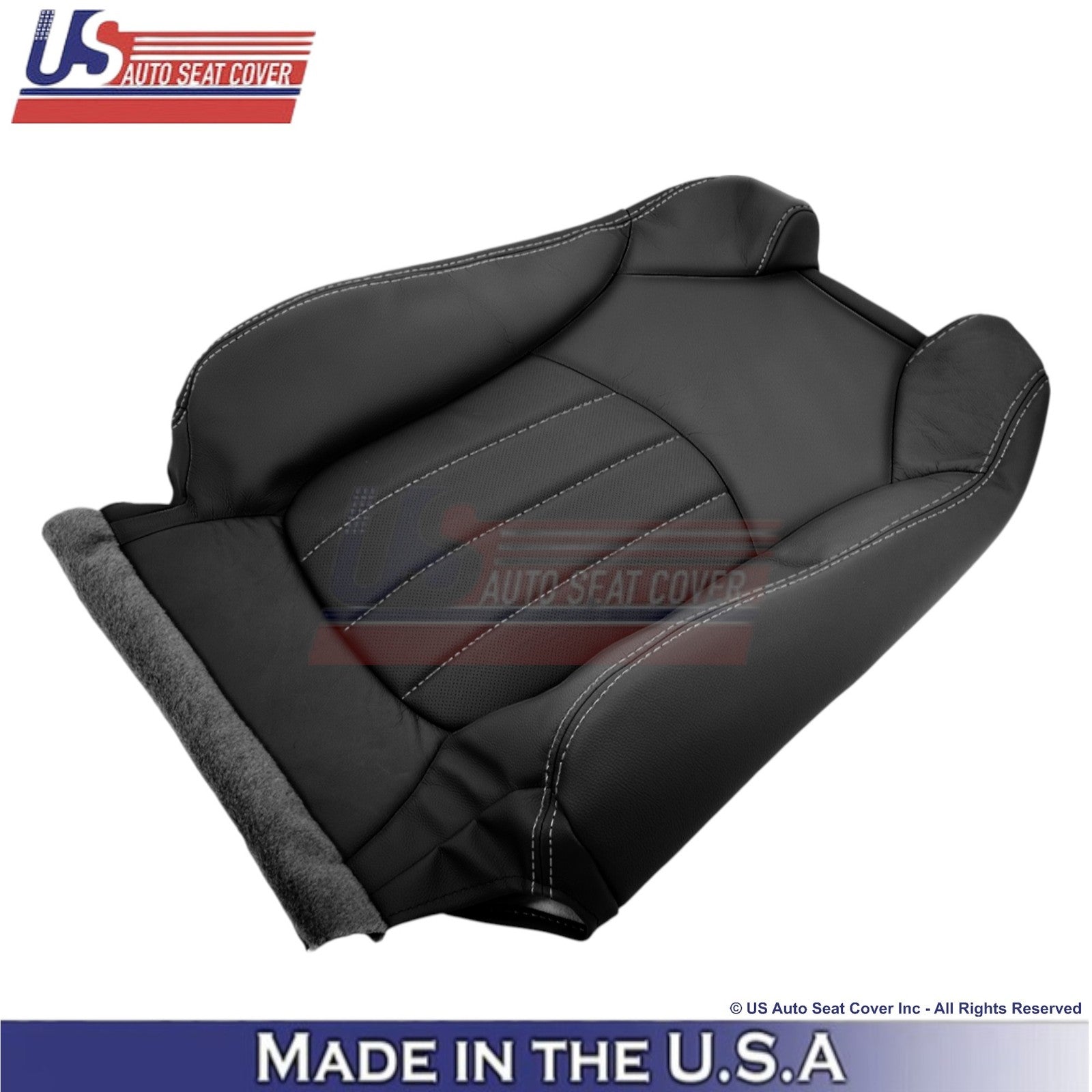 2013-2017 Fits Chevy Traverse Leather Perforated Front Replacement Covers Ebony