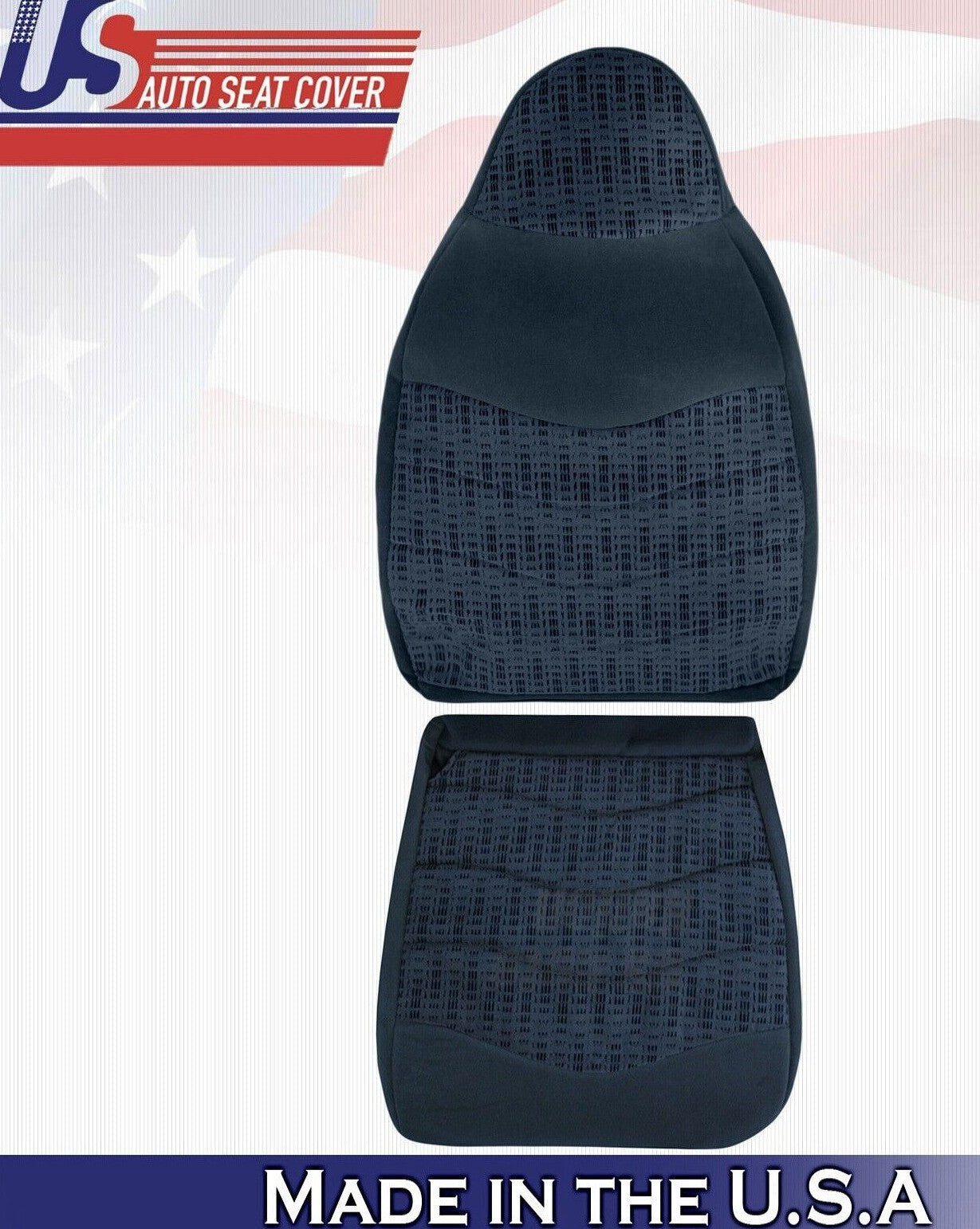 2000 For Ford F450 F550 XLT Driver Side Top & Bottom Cloth Seat Covers Blue