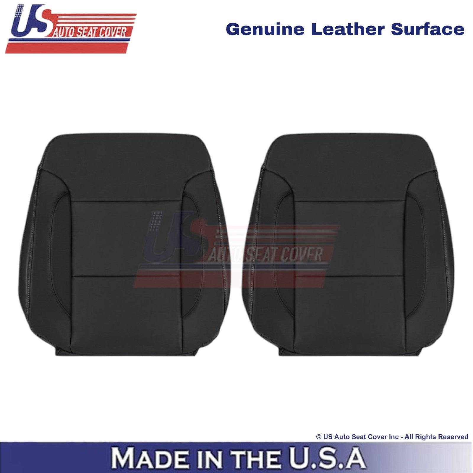 2015-2020 For Chevy Tahoe Genuine Leather Front Top Replacement Covers Jet Black