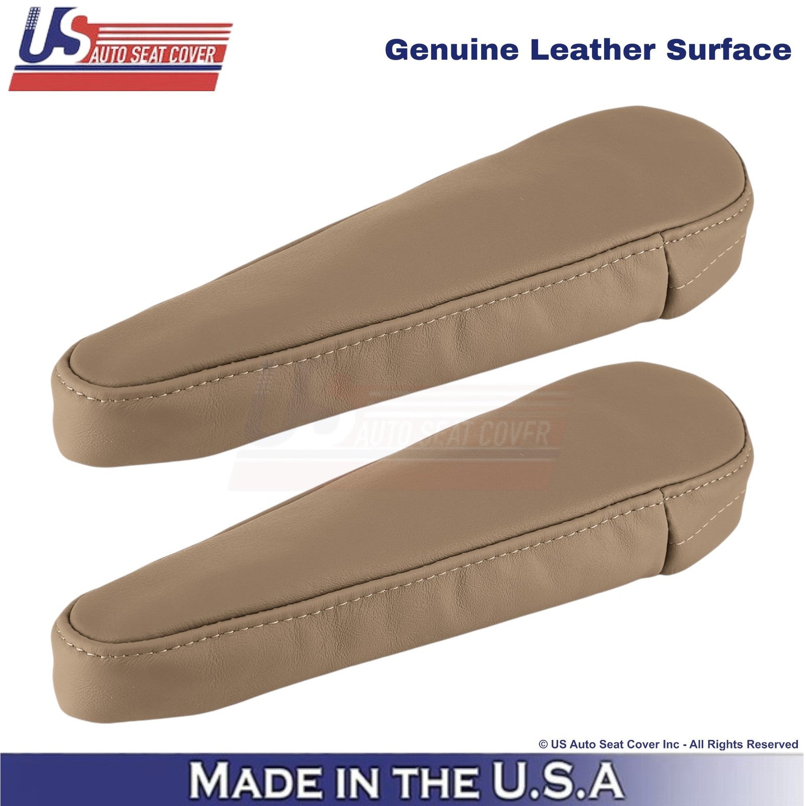 1998-2003 Fits Toyota Sienna Genuine Leather Front Armrest Covers Dark Oak