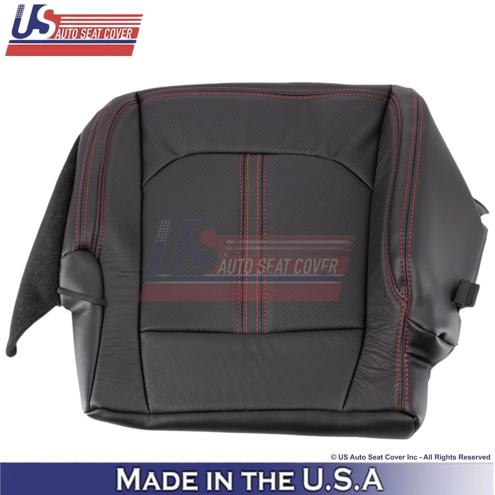 2018-2021 For Ford Expedition Leather Passenger Bottom Cover Ebony-Red Stitching