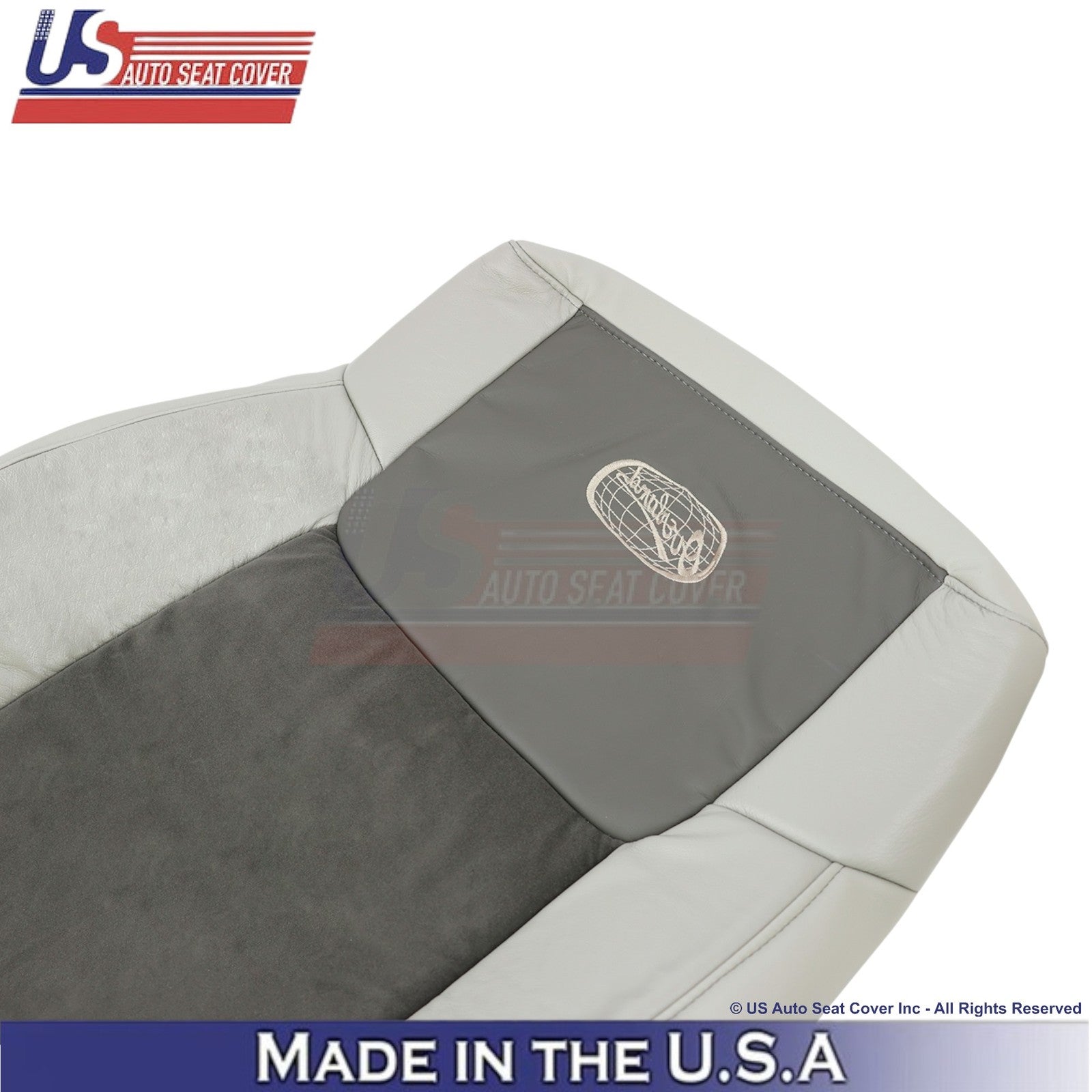 2006-2010 Fits Jeep Commander Leather & Suede Front Seat Covers 2-Tone Gray