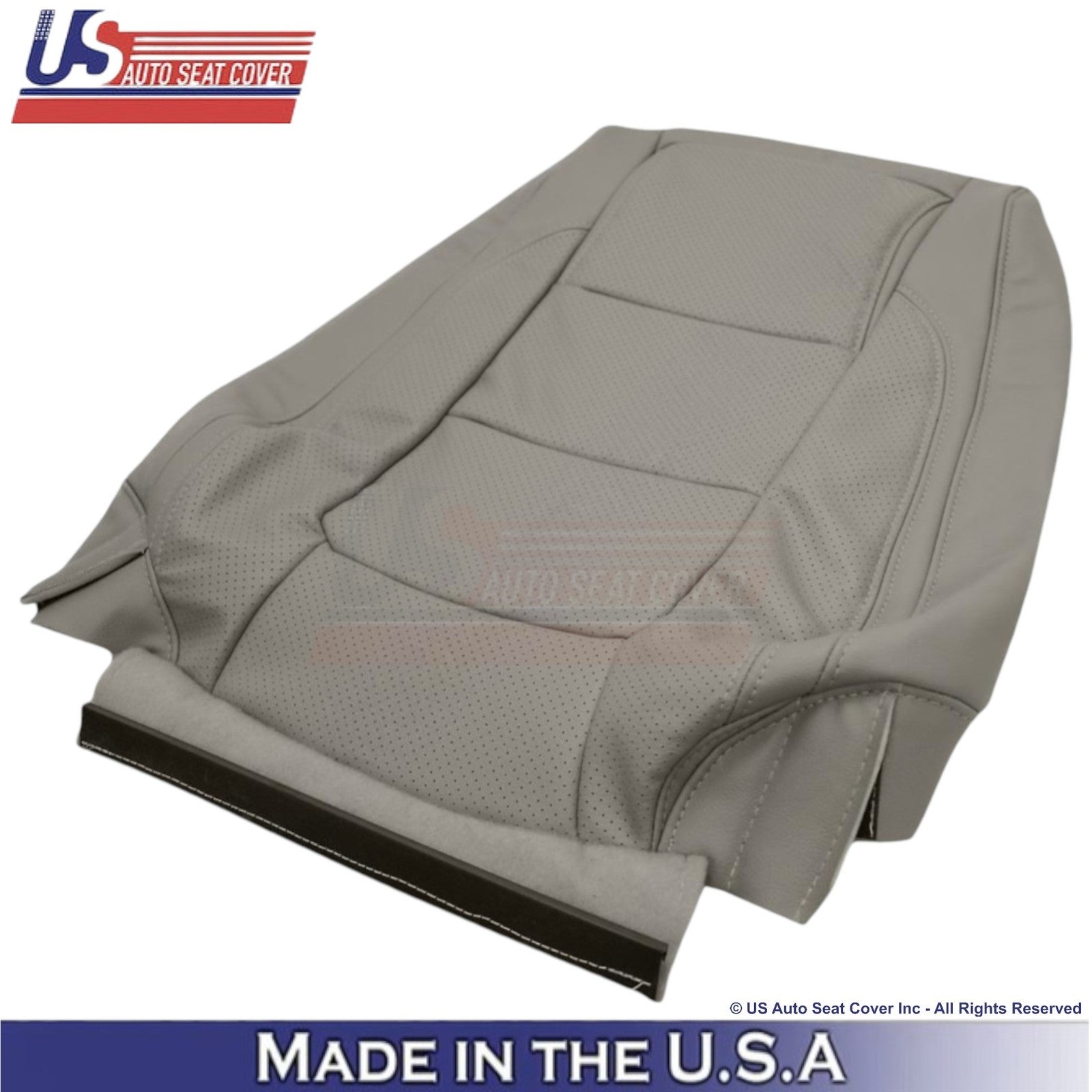2011-2015 For Ford Explorer Limited Leatherette Perf Driver Top Seat Cover Gray